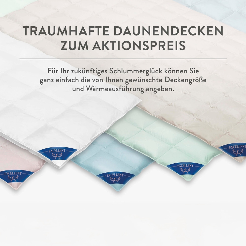 Excellent Daunenbettdecke »Überraschungsbox«, normal, Füllung 90% Daunen, 10% Federn, Bezug Baumwolle, (1 St.), absoluter Sonderpreis, wegen Lagerräumung, Solange der Vorrat reicht