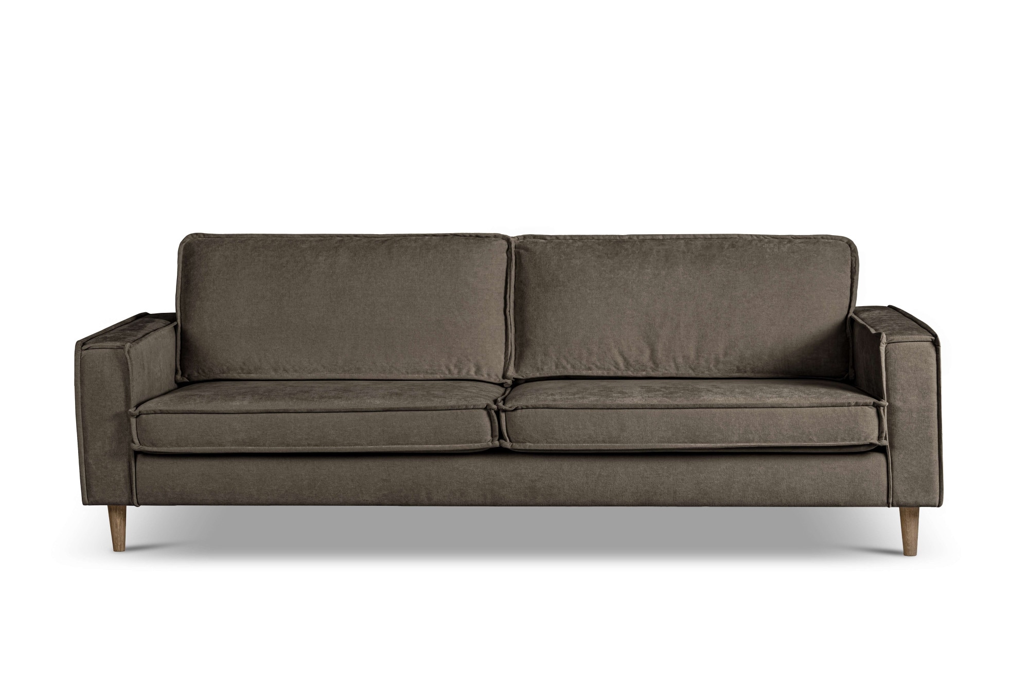 Home affaire 3-Sitzer »Pinto Skandi,Maxi-Ausführung, 236 cm, Chenille, Struktur« mit Keder, Massivholzfüße Eiche geräuchert, Wellenunterfederung