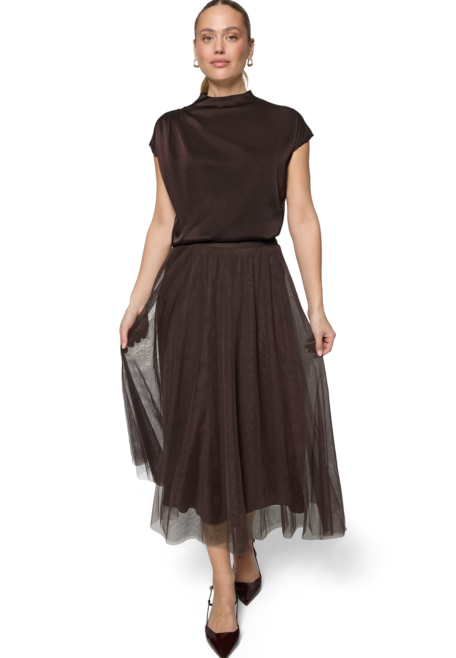 Zero Satinbluse »Satin-Bluse mit Kragen«