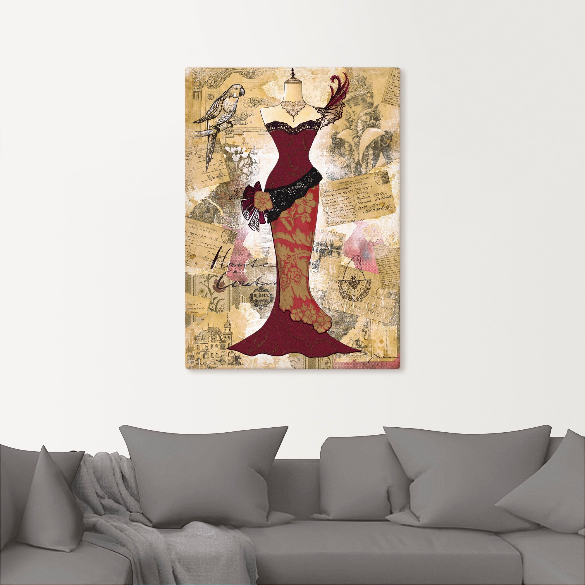 Artland Wandbild »Antikes Kleid - Collage«, Mode, (1 St.), als Alubild, Outdoorbild, Leinwandbild, Poster in verschied. Größen