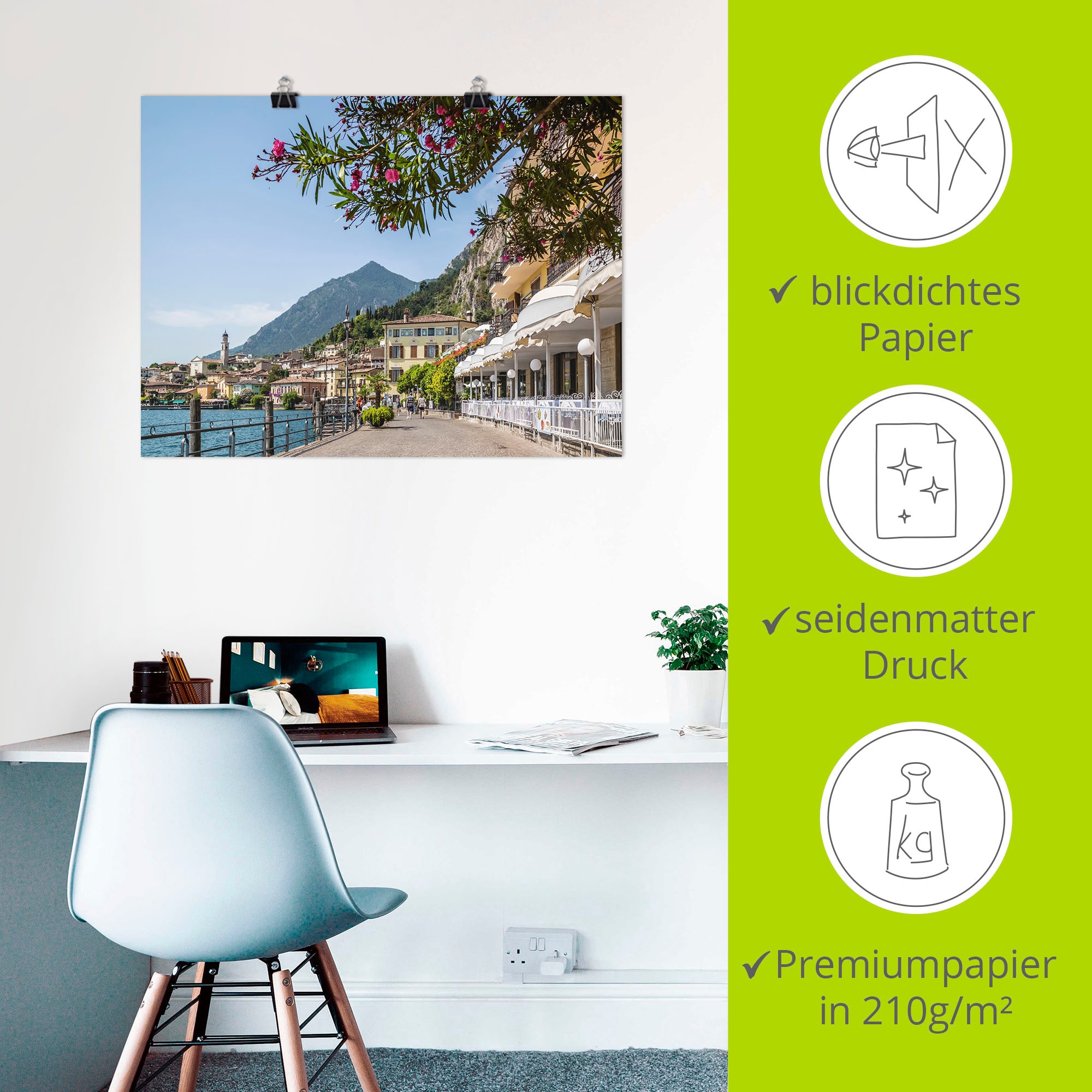 Artland Wandbild »Gardasee Limone sul Garda I«, Europa, (1 St.), als Leinwandbild, Poster in verschied. Größen