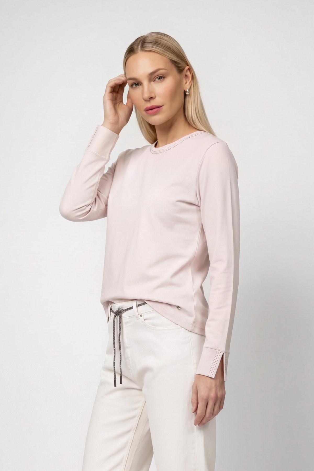 Monari Langarmshirt »Shirt Basic Schmuck« Regular fit mit Rundhalsausschnitt
