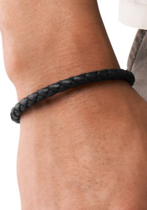 Fossil Armband »Schmuck Geschenk Edelstahl Leder Armschmuck VINTAGE CASUAL«