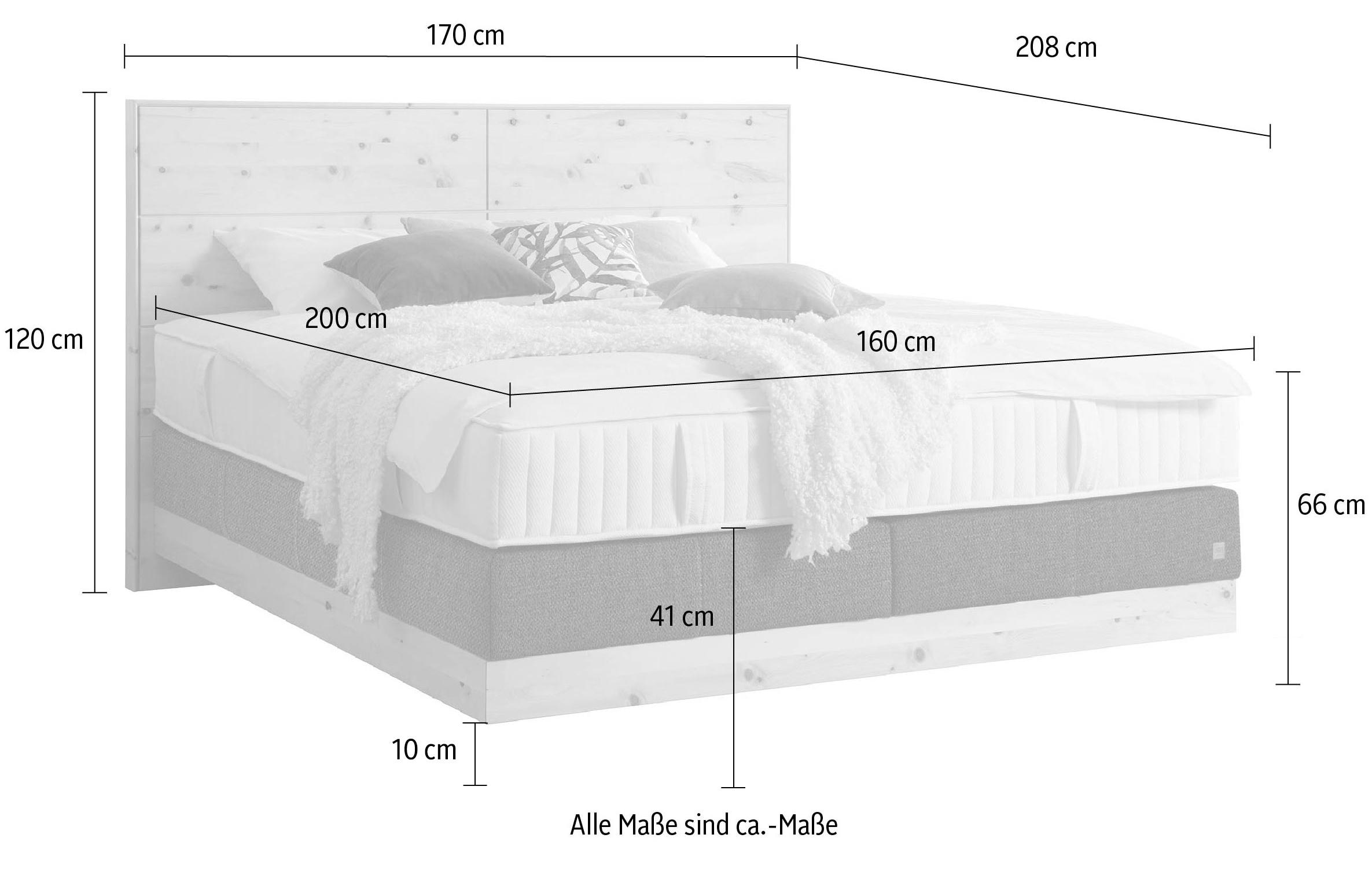 alina Boxspringbett »Chalet«, Grand Comfort TF 1000 PM, Zirbenholz natur geölt