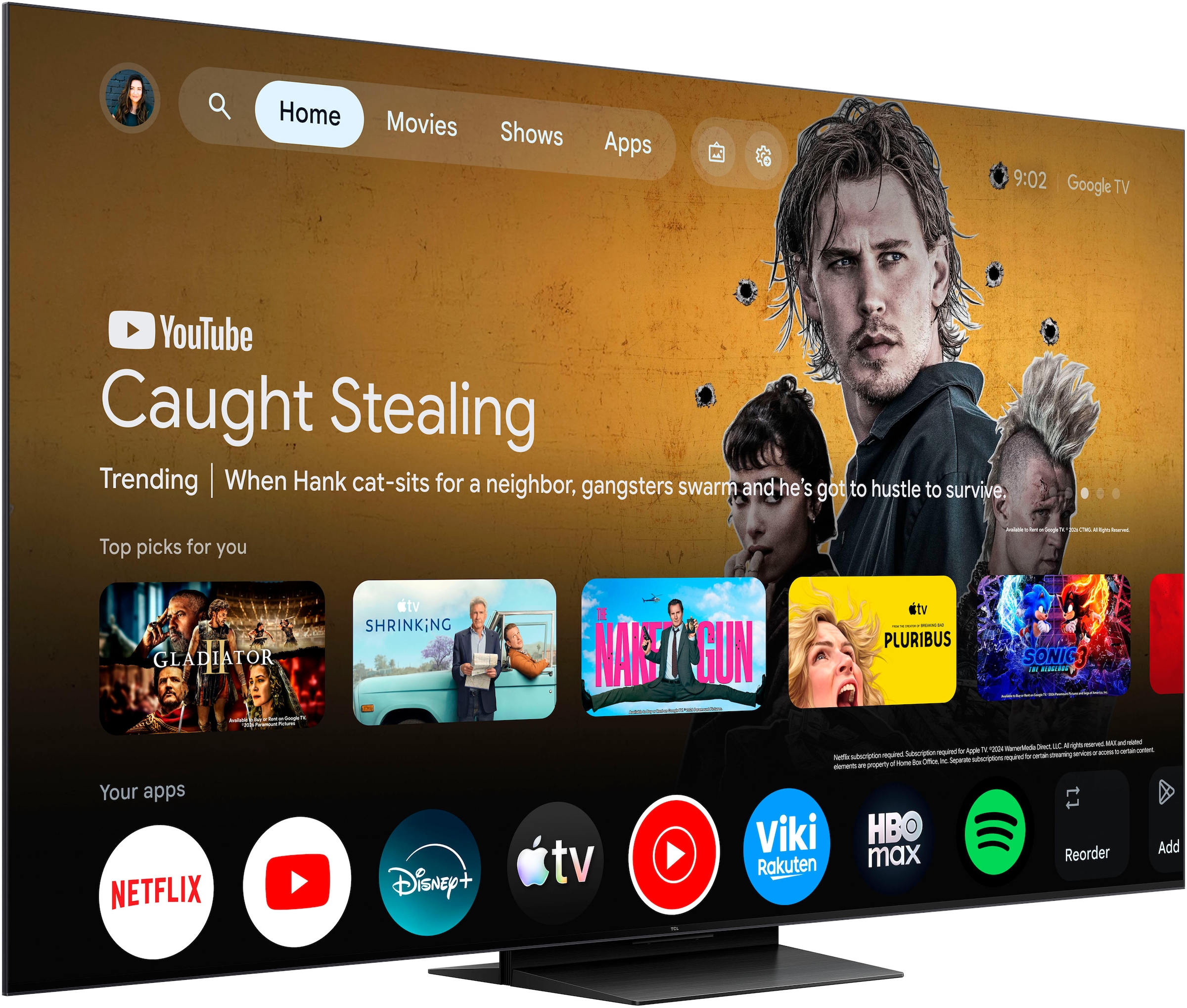 TCL Mini-LED-Fernseher »75RM7LX1« 189 cm/75 ″ Apple Airplay 2, 2.000 nits HDR , 100 % BT.2020, ONKYO 2.1