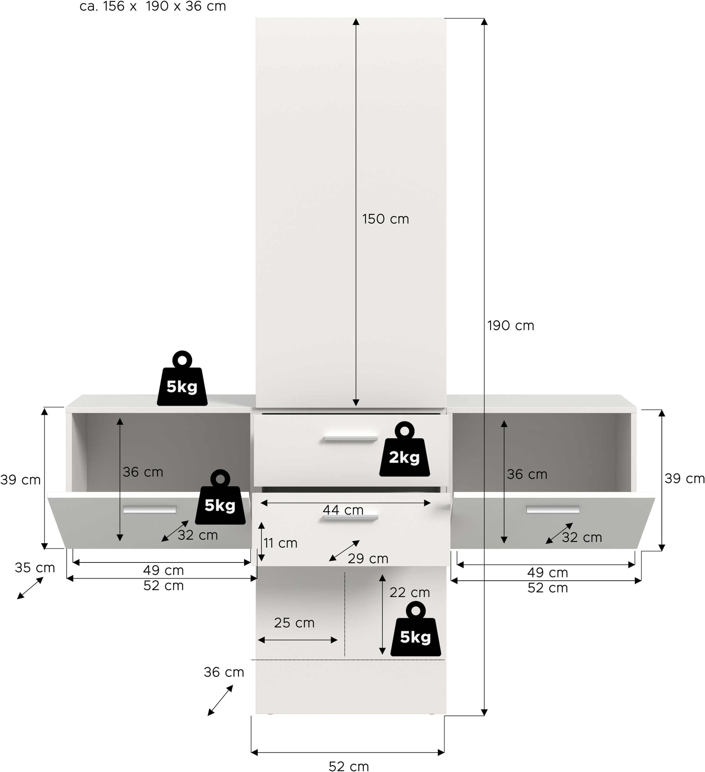 Home affaire Garderoben-Set Set, 3 Stk. tlg.