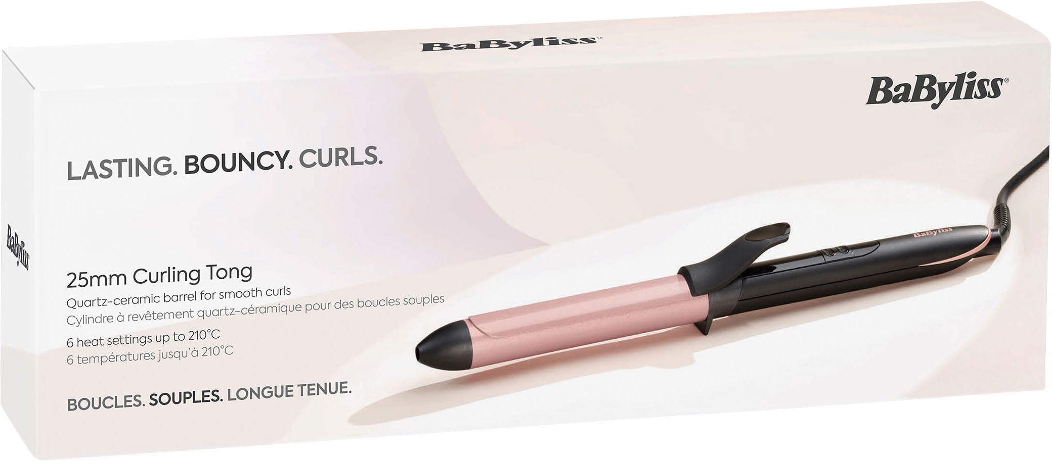 BaByliss Lockenstab »25mm Lockenstab mit Klammer für definierte Locken, C451E« Quarz-Keramikbeschichtung, 6 Temperaturstufen, für alle Haartypen