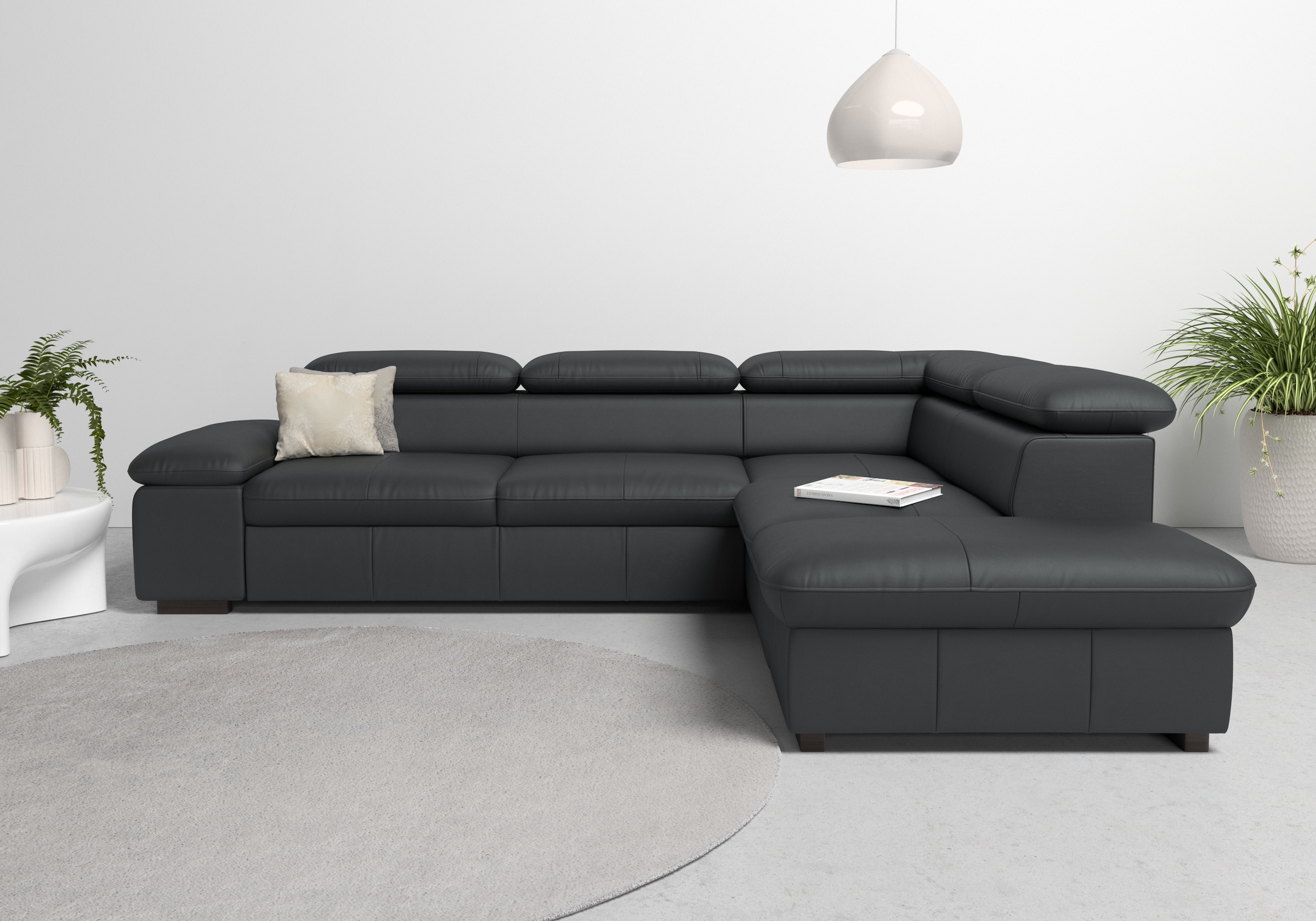 Home affaire Ecksofa »Alberto L-Form«, mit Kopfteilverstellung, wahlweise mit Bettfunktion