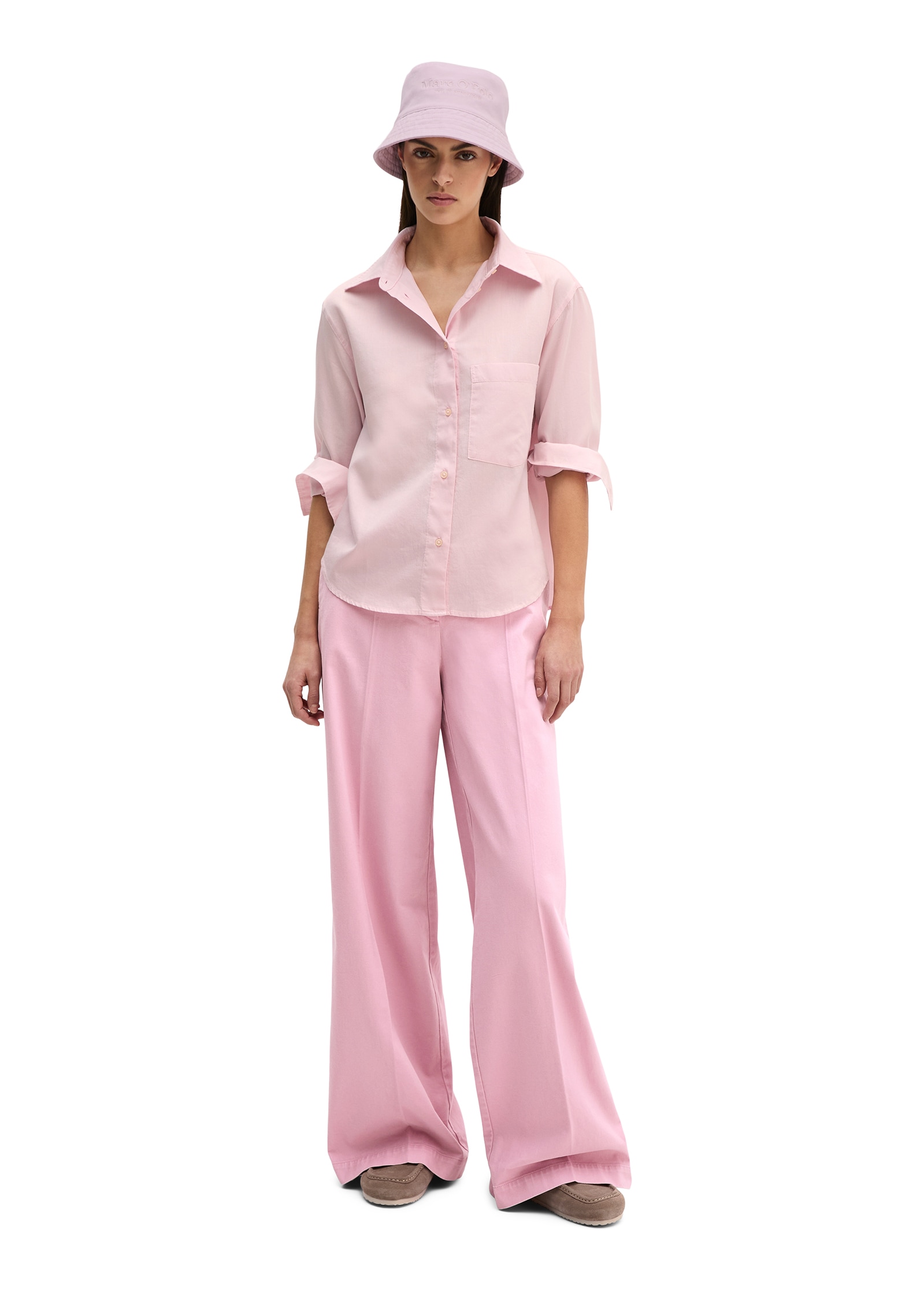 Marc O'Polo Langarmbluse relaxed fit cropped aus Baumwoll-Satin