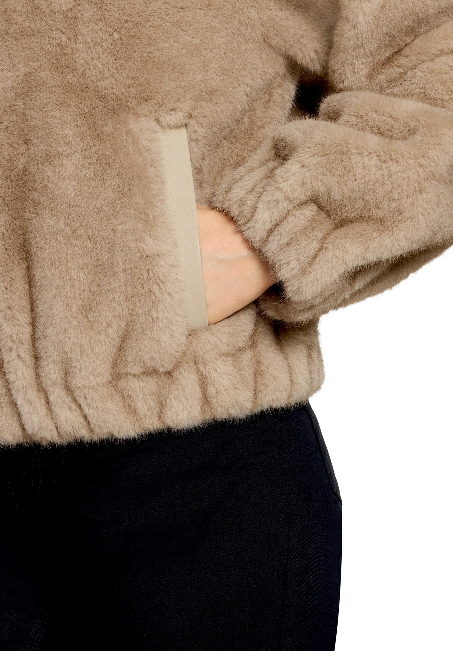 Gil Bret Plüschjacke »Plüschjacke mit Kapuze«