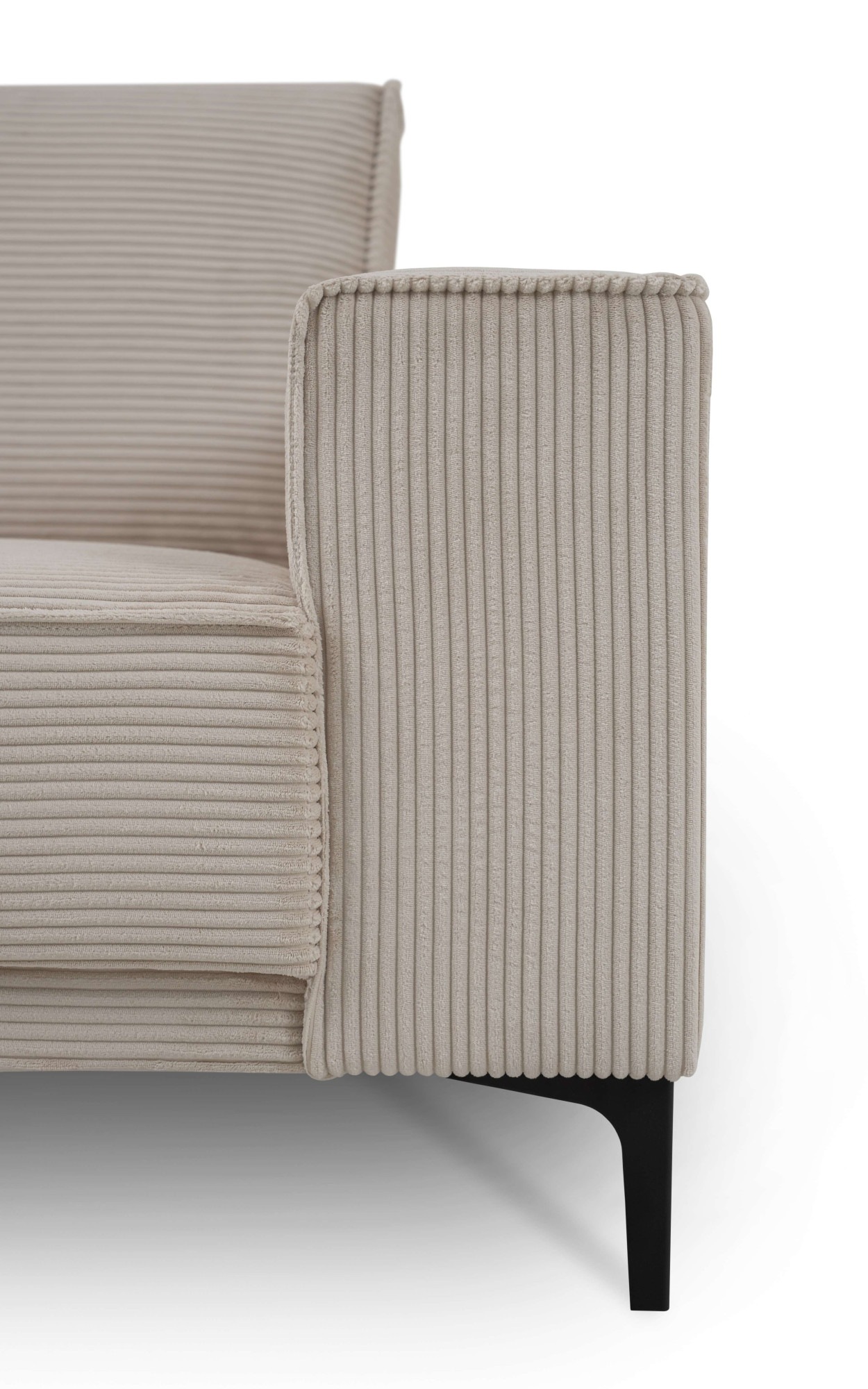 Places of Style Ecksofa »Polsterecke Oland, Struktur, Flachgewebe, Luxus-Microfaser, Boucle«, L-Form, 289 cm, Wellenunterfederung, Skandi-Design, Metallfüße