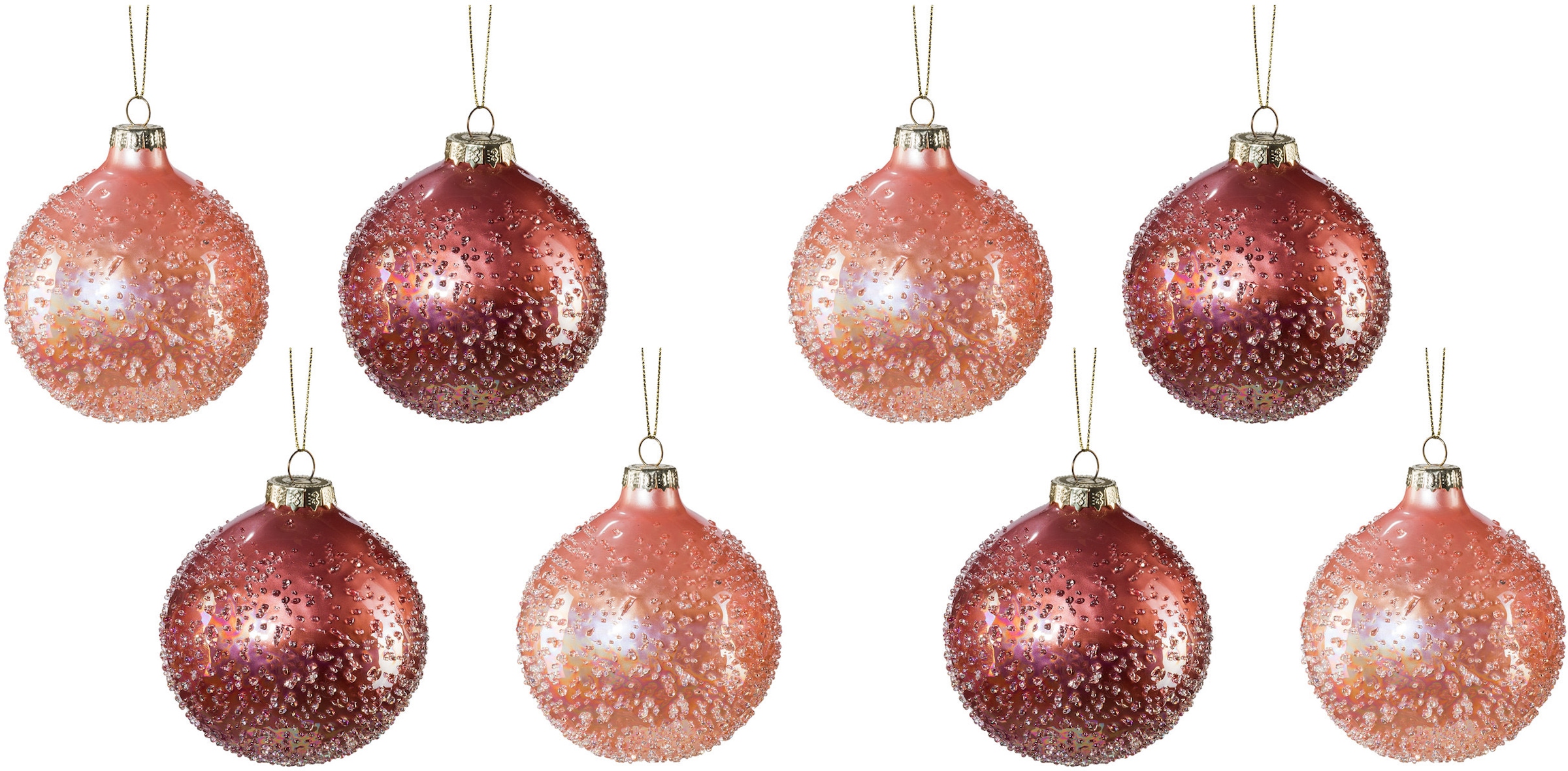 Creativ deco Weihnachtsbaumkugel »Weihnachtsdeko, Christbaumschmuck, Christbaumkugeln  Glas«, (Packung, 8 St.), mit Perl-Optik online kaufen