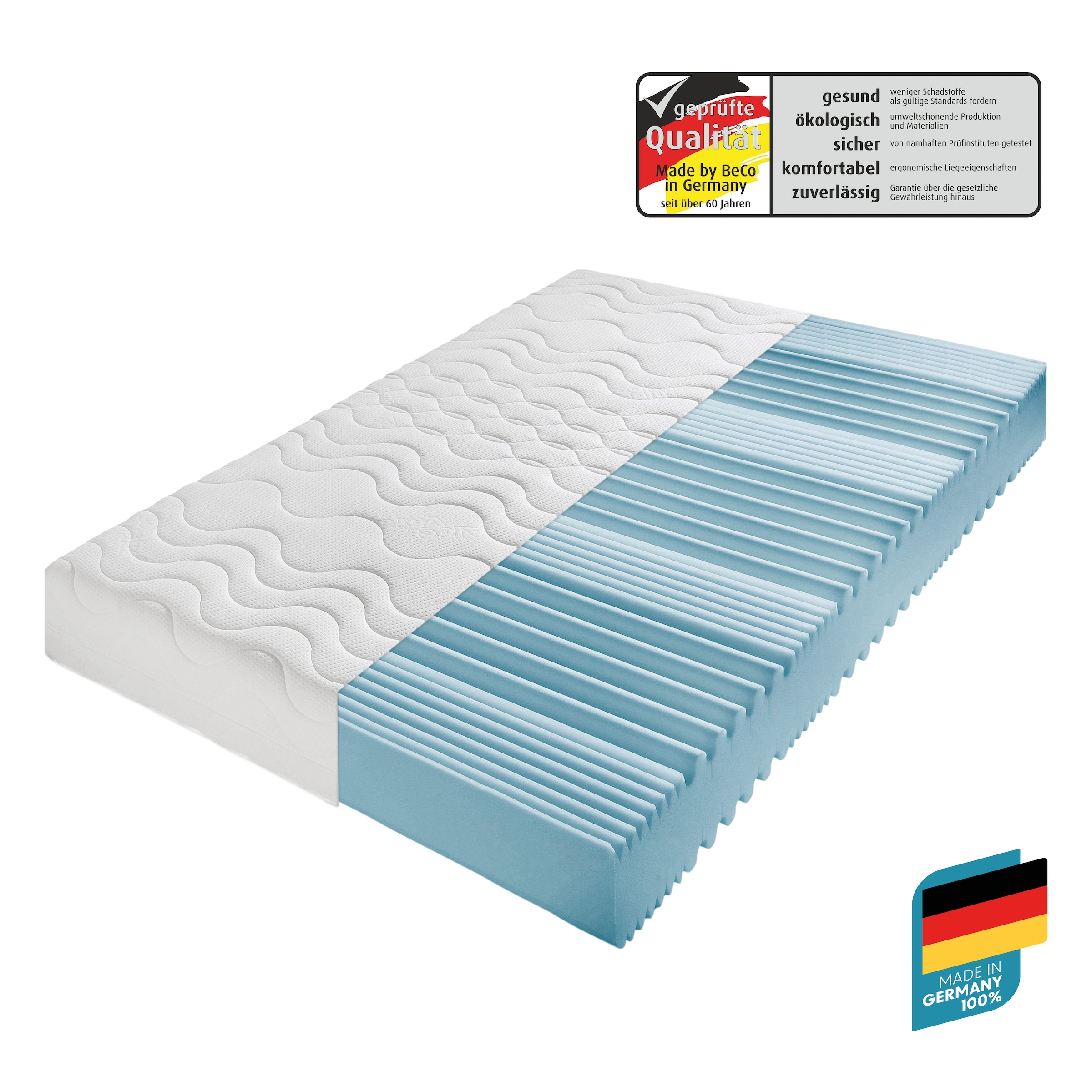 Beco Komfortschaummatratze "Premium Cool Plus, Matratze in 140x200 cm und weiteren Größen" 25 cm hoch Raumgewicht: 28 kg/m³ 1 Stk. tlg. Optimales Schlafklima durch Cool-Plus-Markenfaser