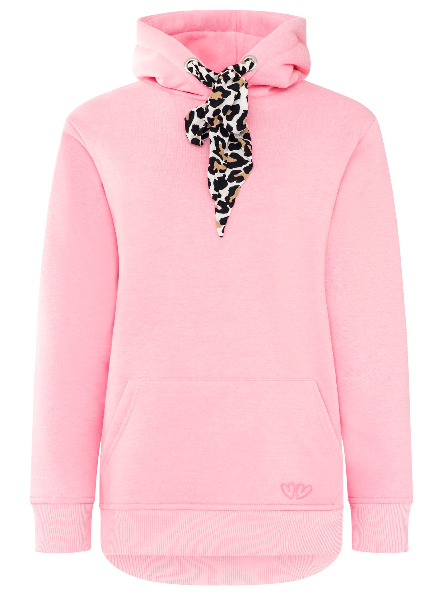 Zwillingsherz Hoodie »"Leo Schleife"«, unifarben, Leomuster-Band an Kapuze vielseitig bind bar, Kängurutasche

