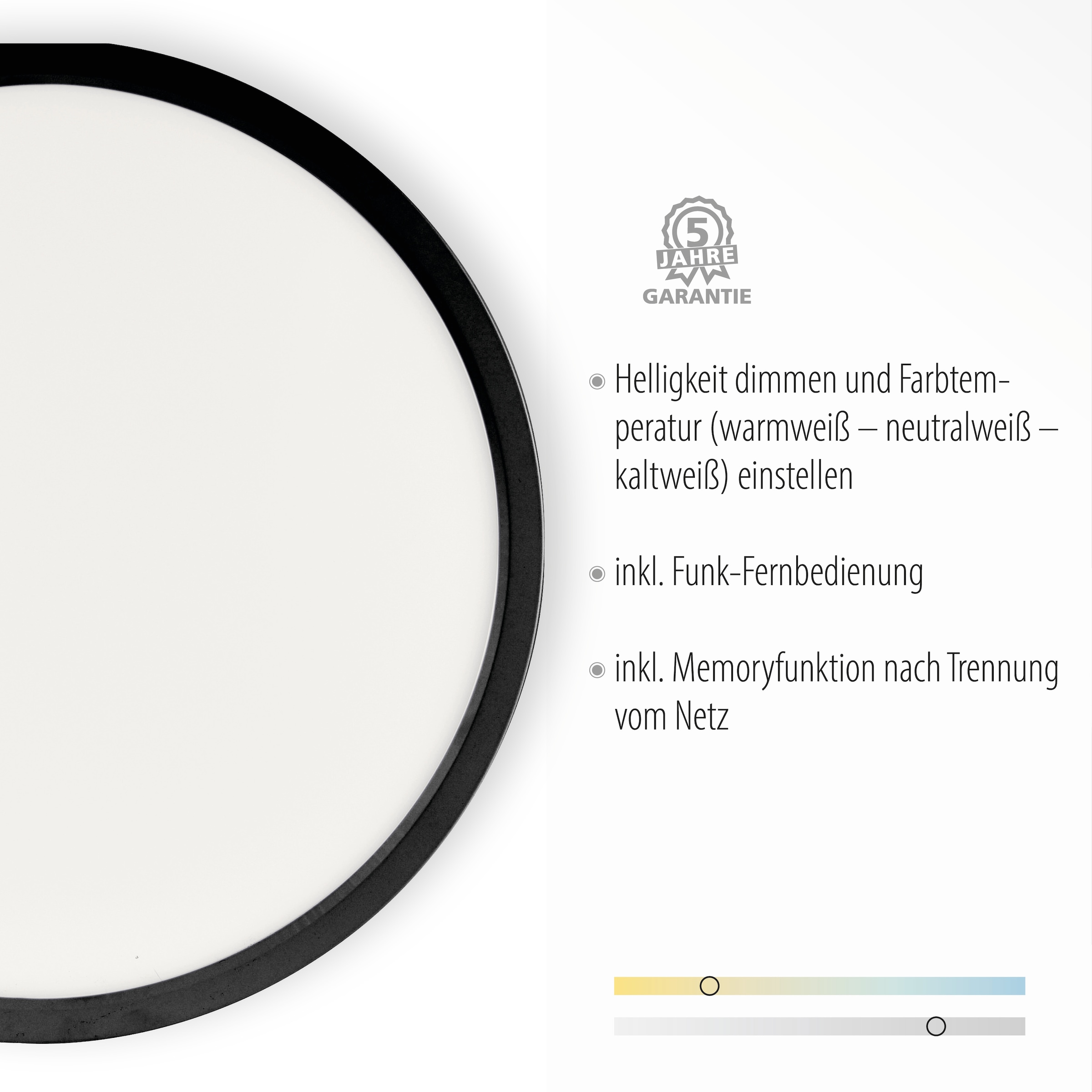 JUST LIGHT LED Deckenleuchte »FLAT«, 1 flammig, Leuchtmittel LED-Board | LED fest integriert, dimmbar über Fernbedienung