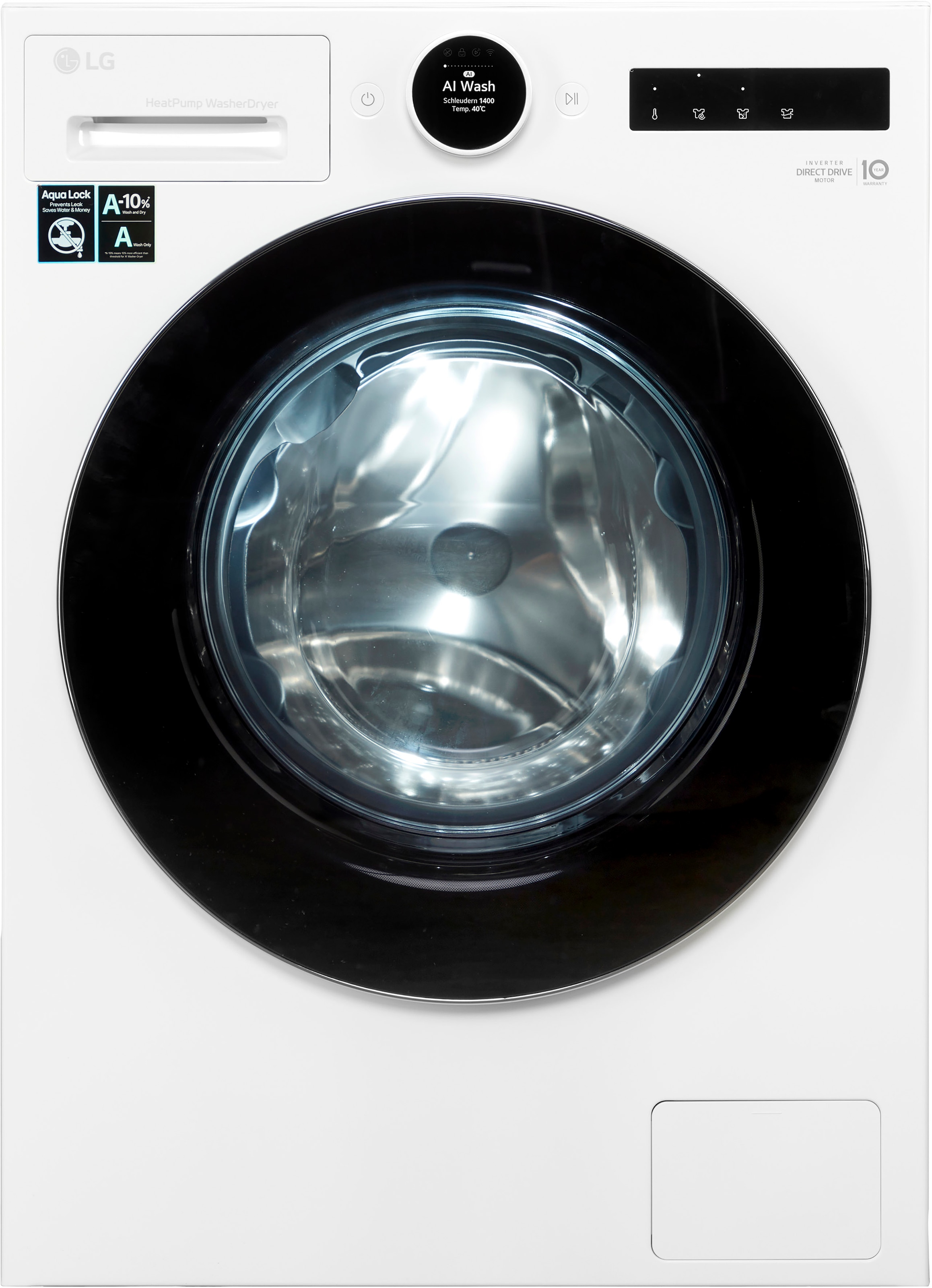 LG Waschtrockner »HPWD096C« X-Serie 9 kg /6 kg 70 dB(A) Easy-Touch Drehregler, Wärmepumpe, TurboWash+Dry, AI Wash+Dry