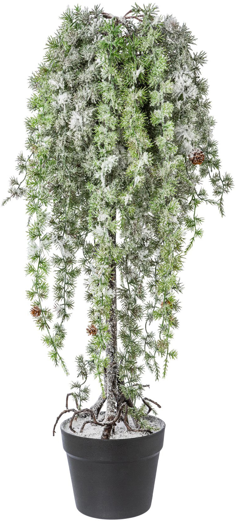 Creativ deco Künstlicher Weihnachtsbaum, kaufen Cedernbaum mit im Zapfen Topf günstig Schnee online und