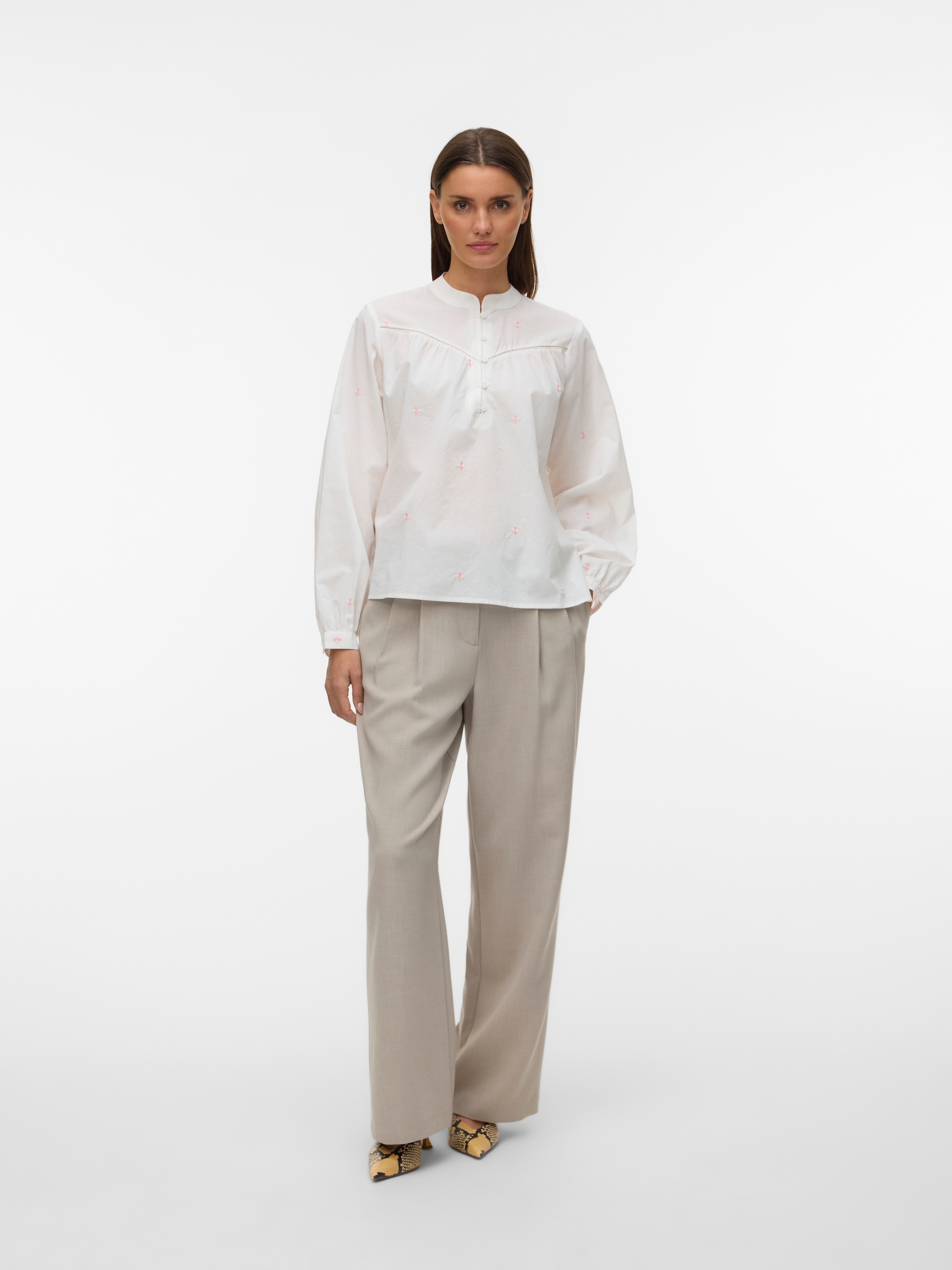 Vero Moda Langarmbluse »VMIRIS LS TOP NOOS« Baumwolle, allover bestickt