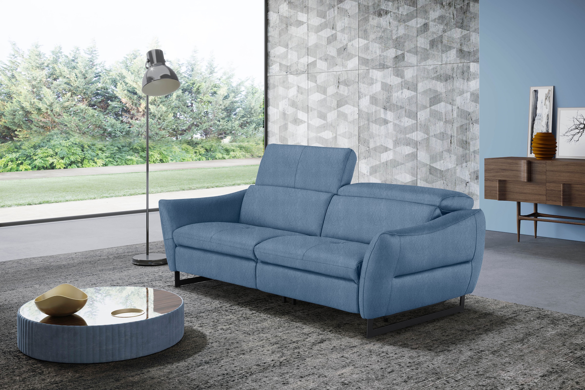 Egoitaliano 2,5-Sitzer »Dafne, elegantes Designsofa mit hohem Sitzkomfort«, wahlw. mit elektrischer Relaxfunktion, Kopfteile manuell verstellbar