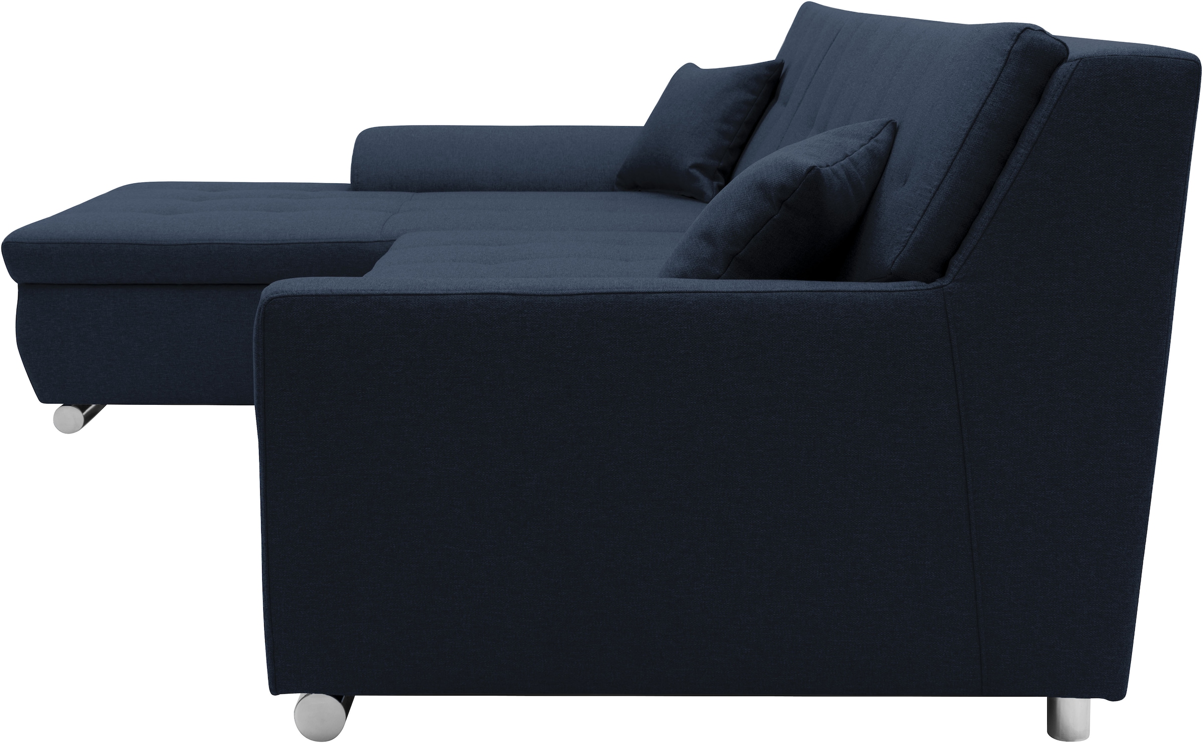 OTTO home Ecksofa »Tornby 268 x 178 cm, mit Steppungen, modern & stabil« L-Form, aus pflegeleichtem, weichem Luxus-Microfaser