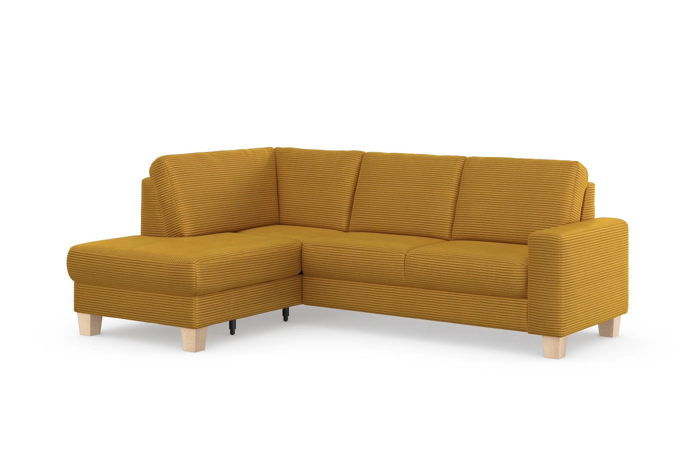 Home affaire Ecksofa »Summer L-Form«, mit Ottomane, wahlweise mit Bettfunktion und Bettkasten, Cord-Bezug