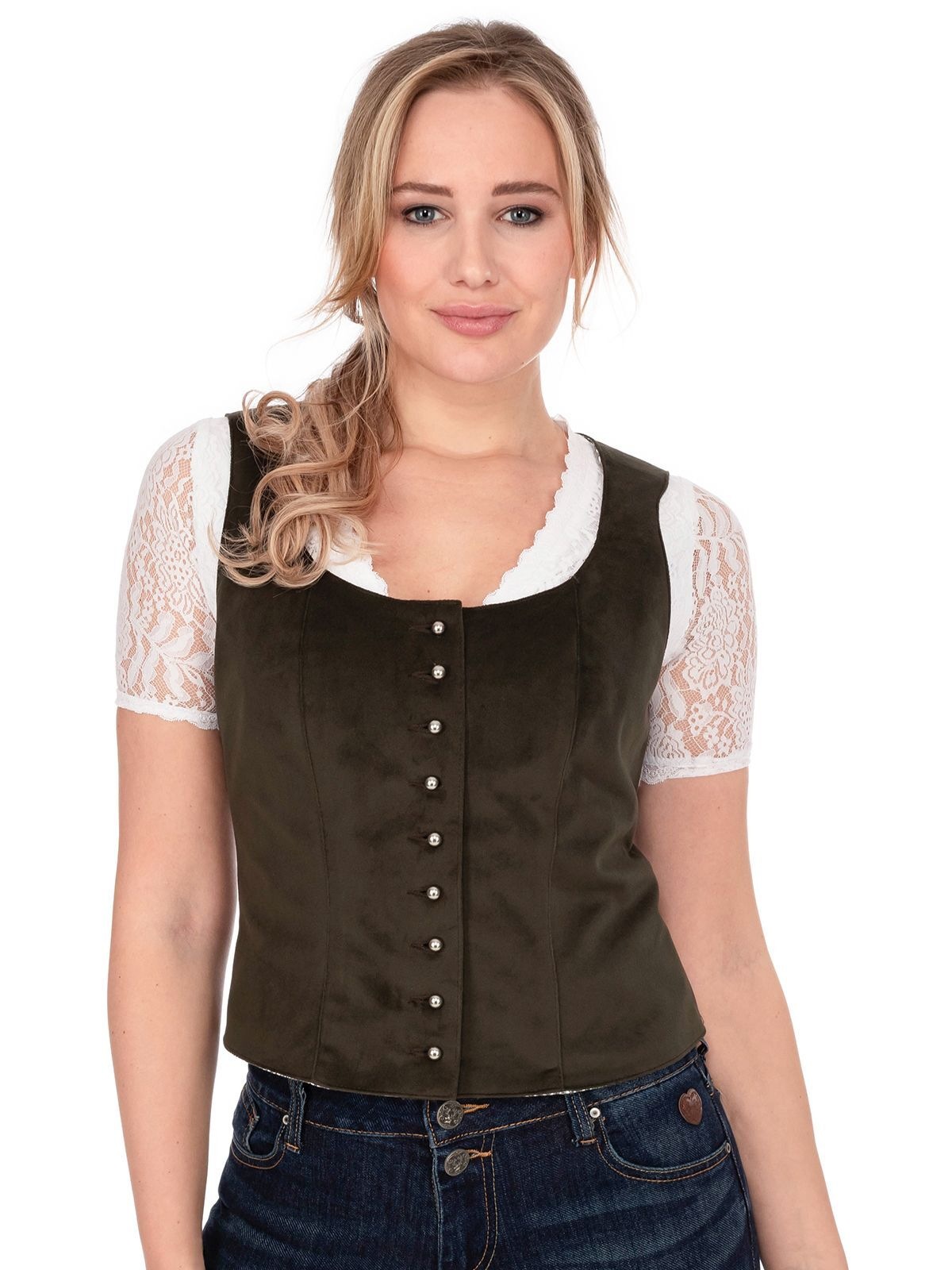 OS-Trachten Trachtenbluse »Mieder 453001-3060«