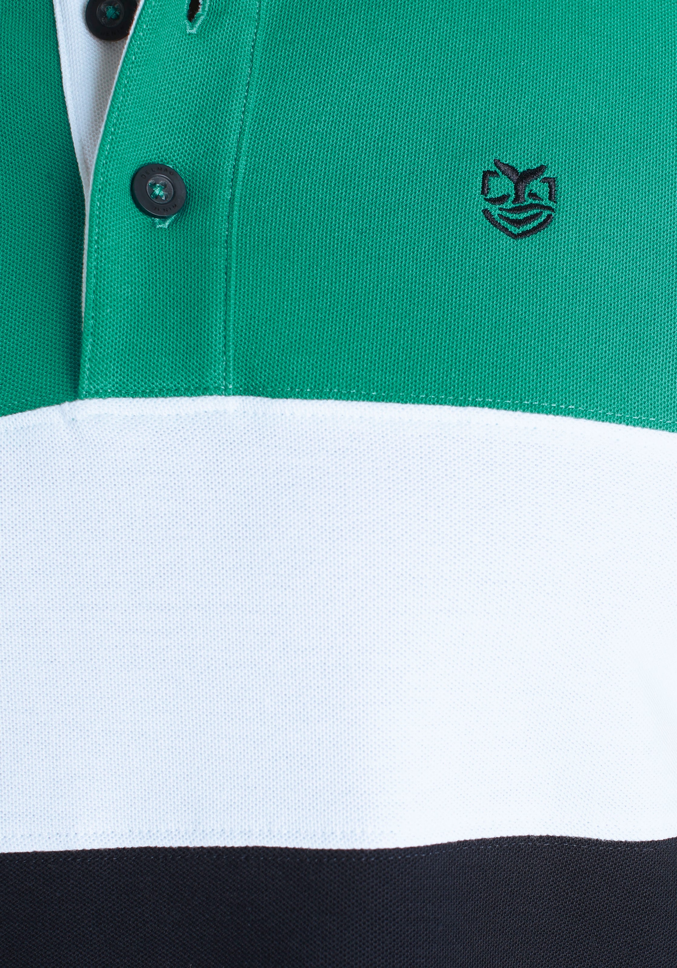 DELMAO Poloshirt, Kurzarm, Regular Fit, mit Colorblocking-Design