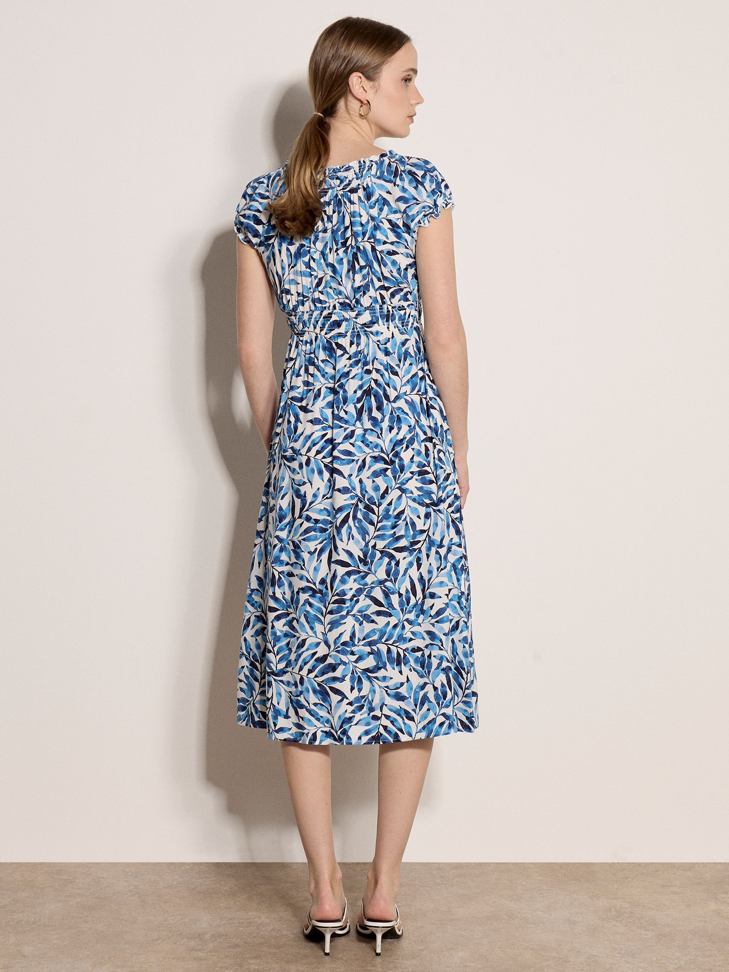 Apricot Druckkleid »Midikleid« mit Blattmuster