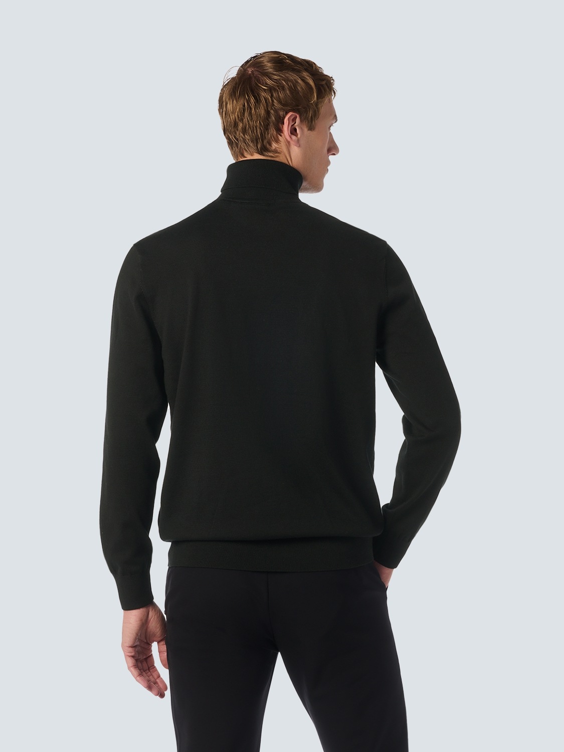 NO EXCESS Rollkragenpullover, mit Logo-Badge