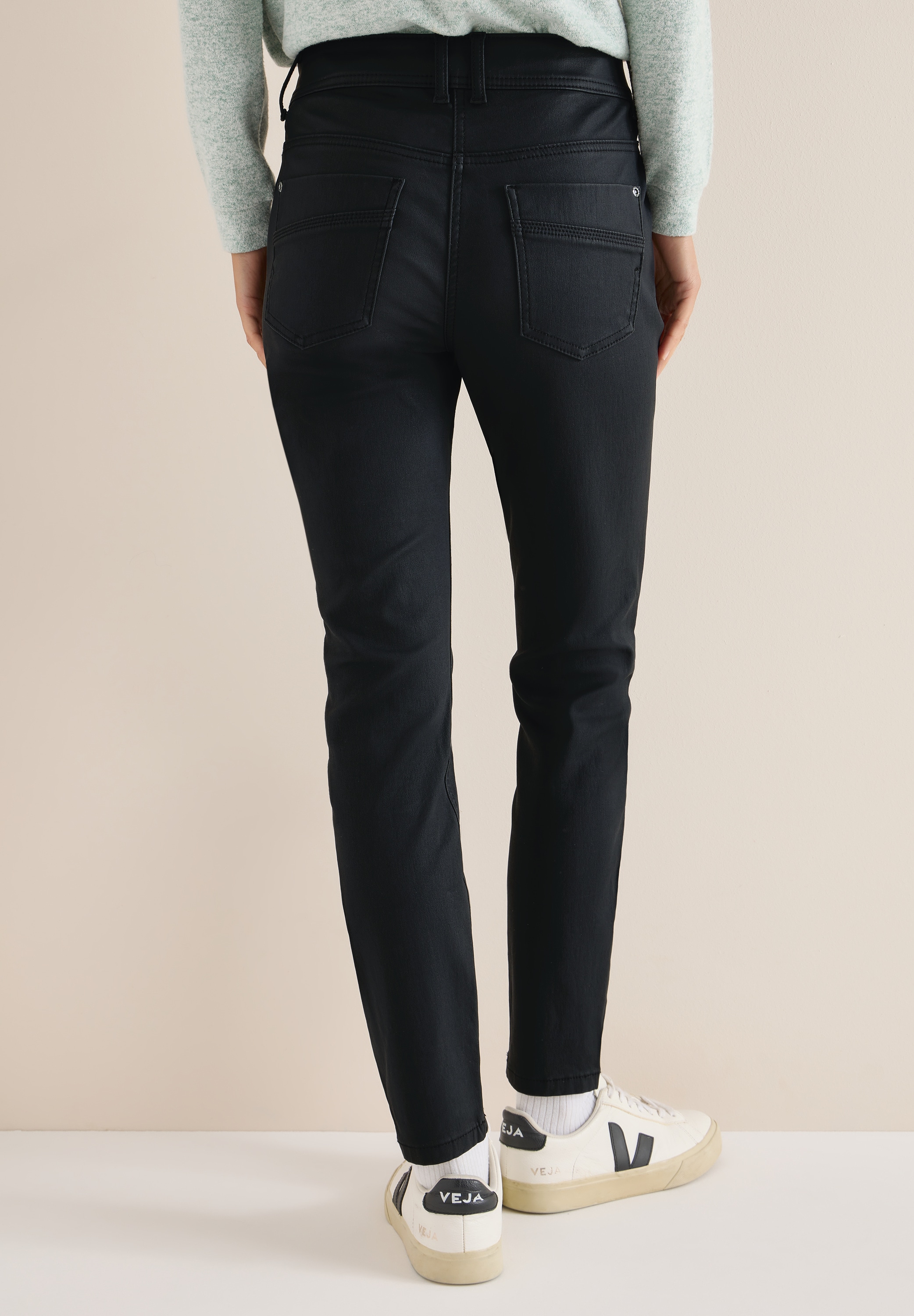 Cecil 5-Pocket-Hose »Style Toronto«  im Leder-Look, mit leicht glänzender Beschichtung