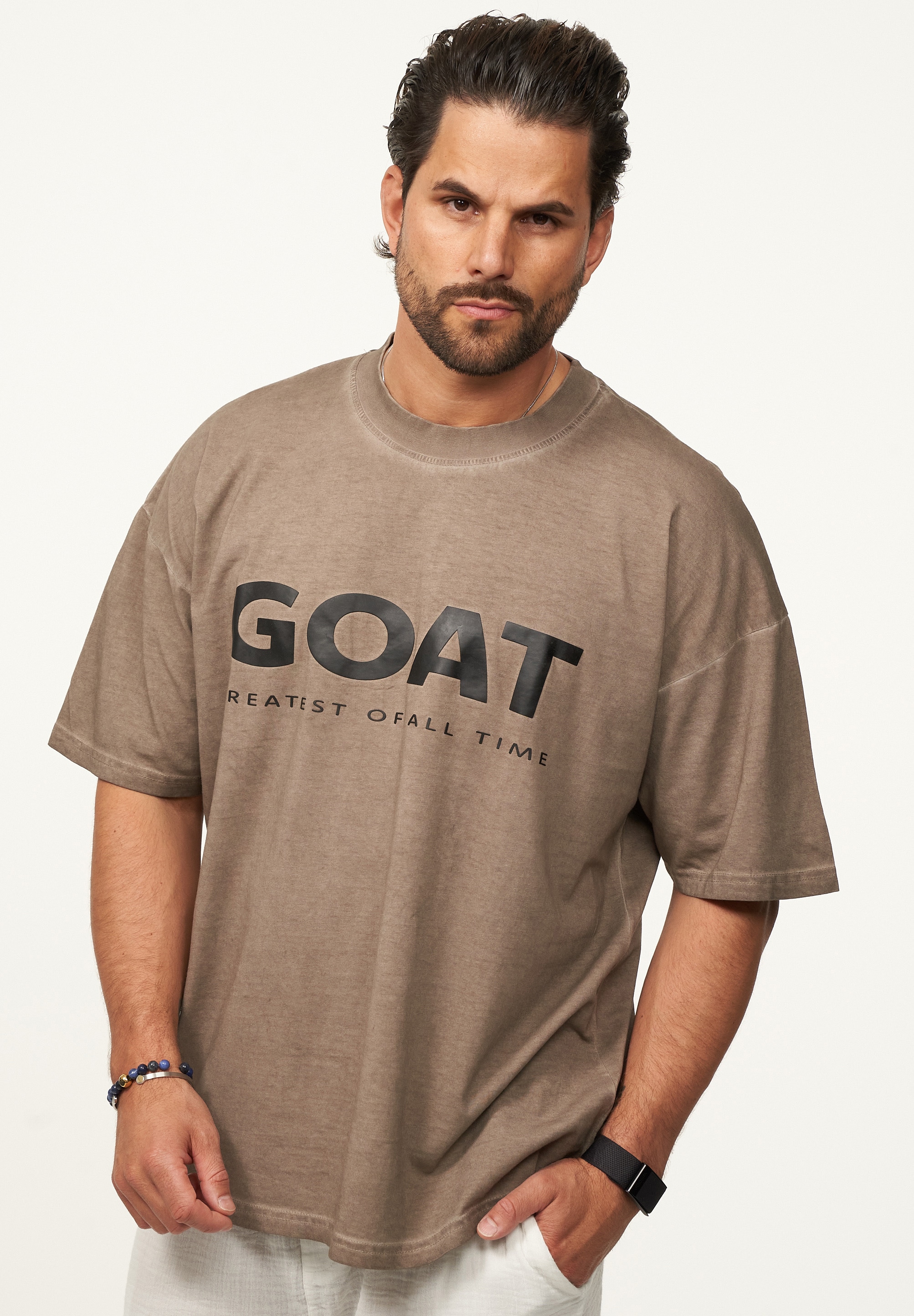 SOULSTAR T-Shirt »Kurzarm Oversize aus 100% Baumwolle mit Rundhalsausschnitt Crew Neck für Herren« Herren Oversize-Fit Kurzarm Shirt mit Rundhals-Ausschnitt
