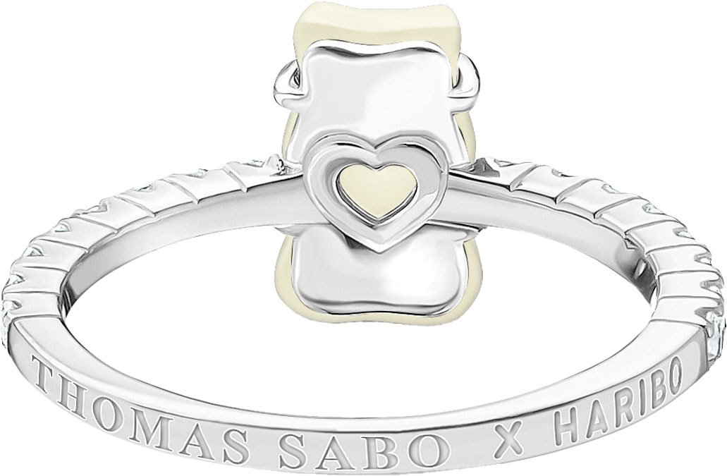 THOMAS SABO Fingerring »THOMAS SABO x HARIBO Schmuck: Ring mit Goldbär«, mit Kristallglas, Zirkonia (synth.)