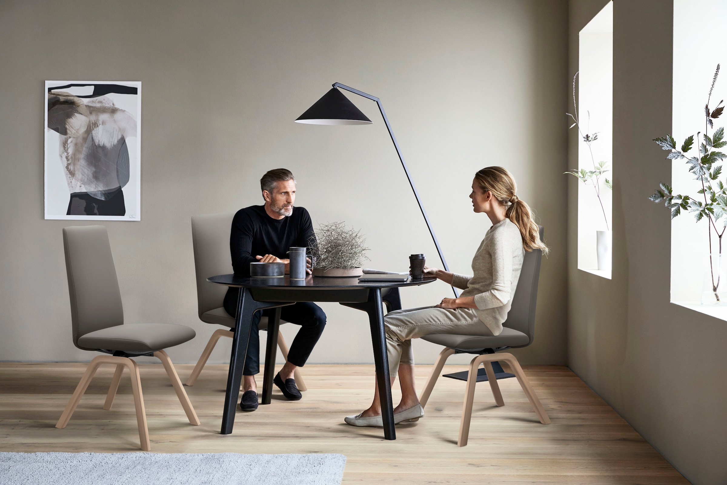 Stressless® Polsterstuhl »Laurel«, Leder PALOMA, High Back, Größe M, mit schräggestellten Beinen in Eiche natur