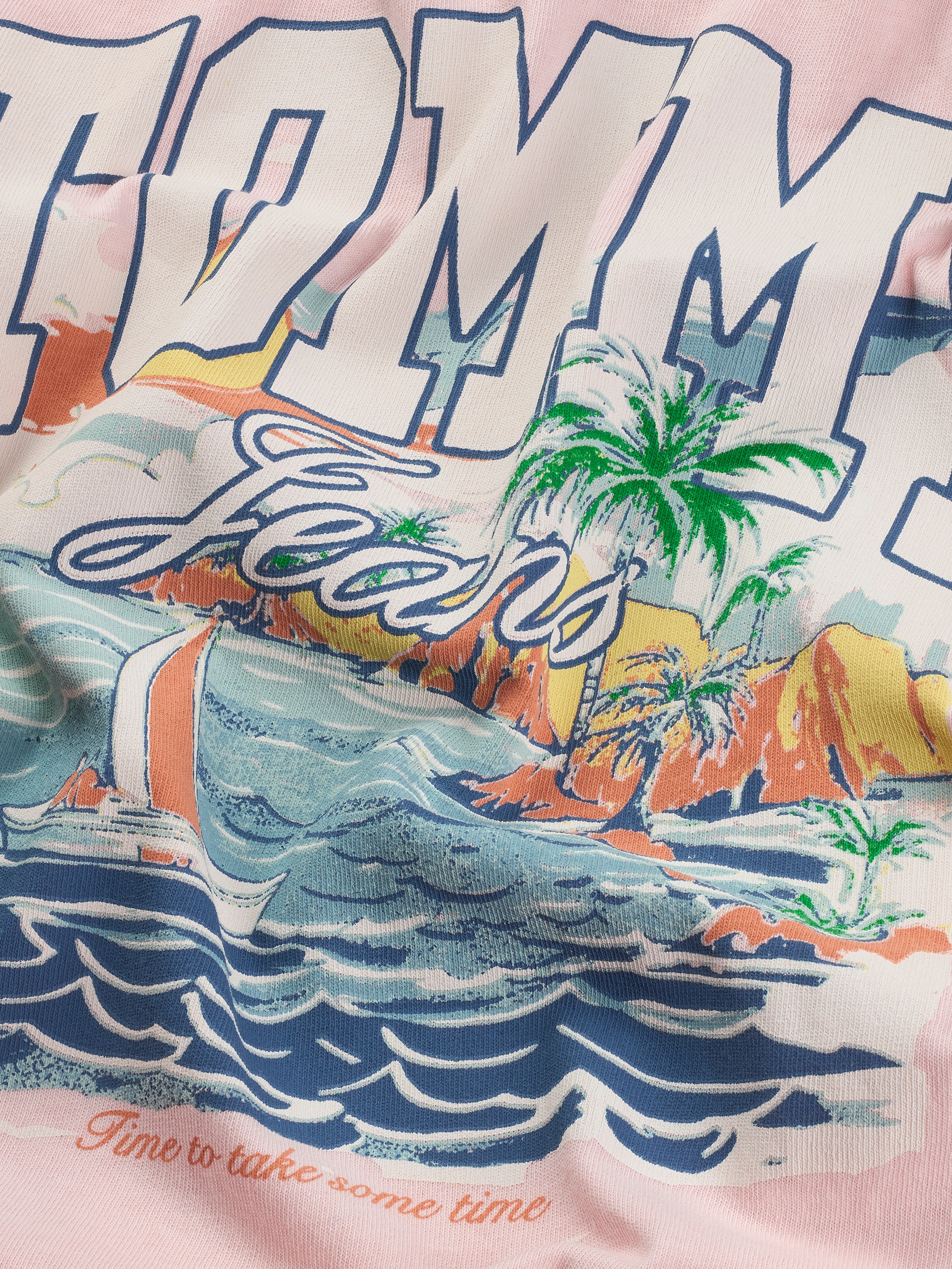 Tommy Jeans T-Shirt »TJM RLX ARCH SAILING SS TEE EXT«, mit großem, mehrfarbigen Print auf der Brust