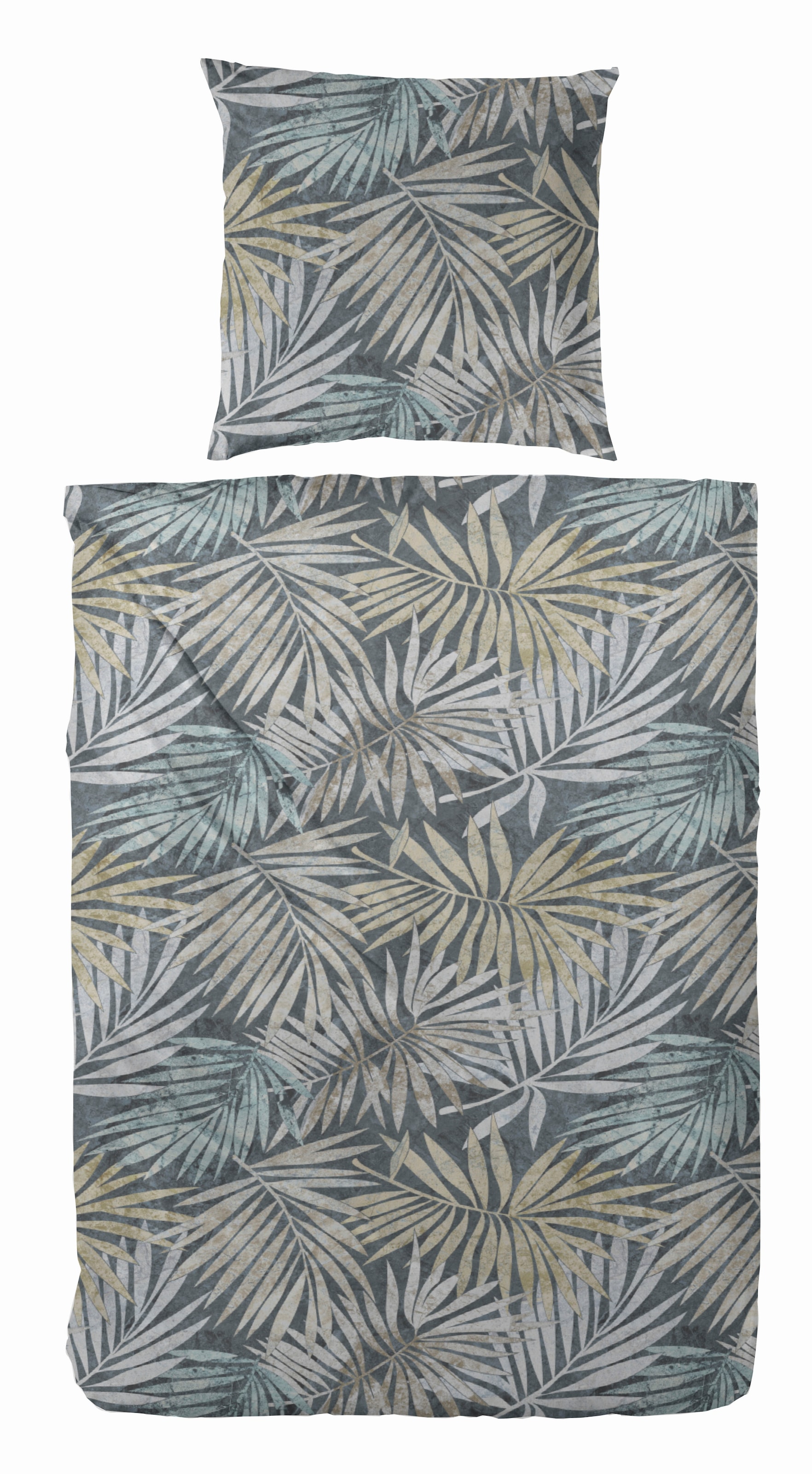 Primera Bettwäsche "Mako-Satin Bettwäsche Palmeral" 2 Stk. mit beruhigenden Palmenblättern