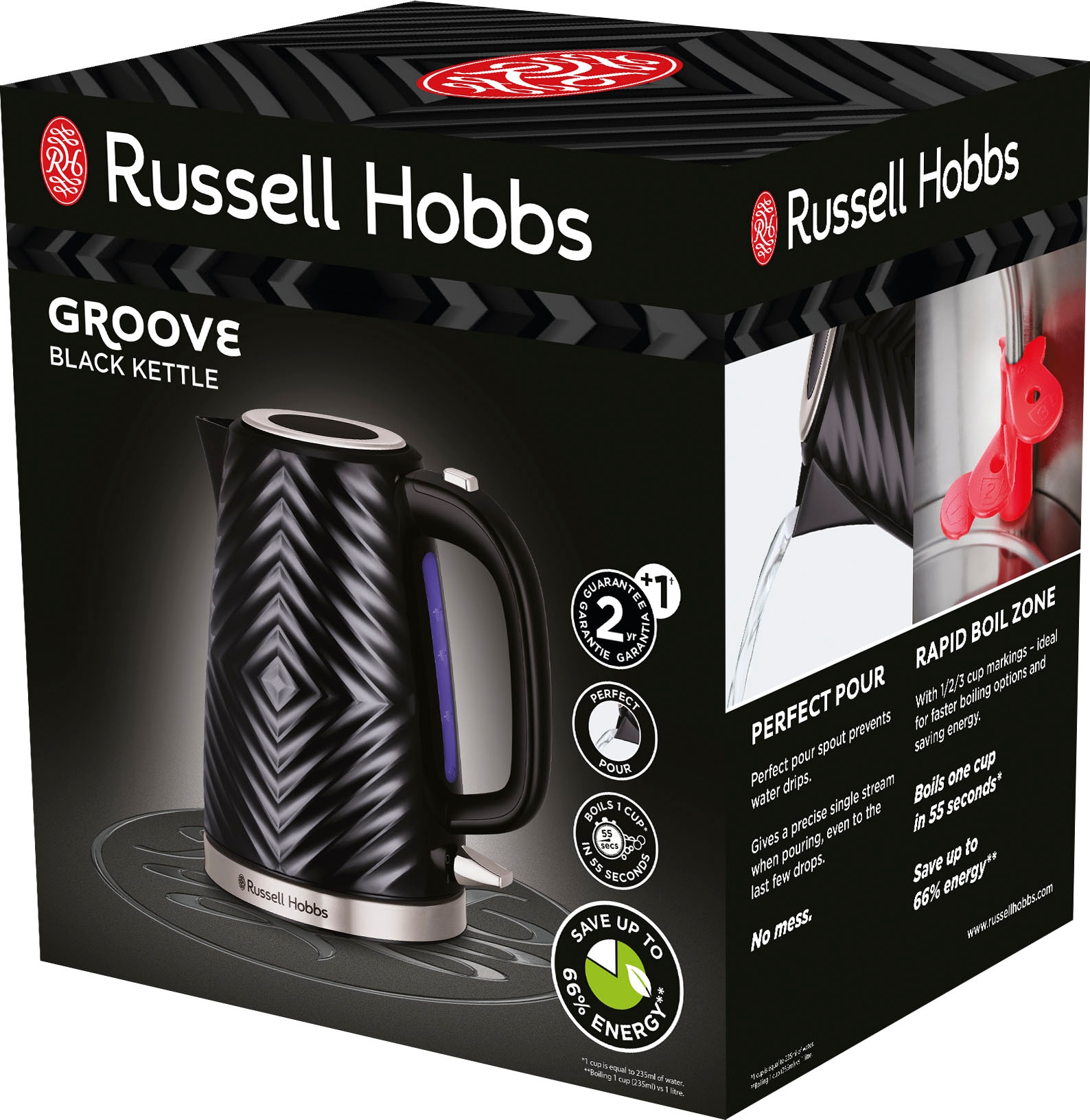 RUSSELL HOBBS Wasserkocher »Groove 26380-70, schwarz, 1,7 l, 2.400 Watt«, 1,7 l, 2400 W