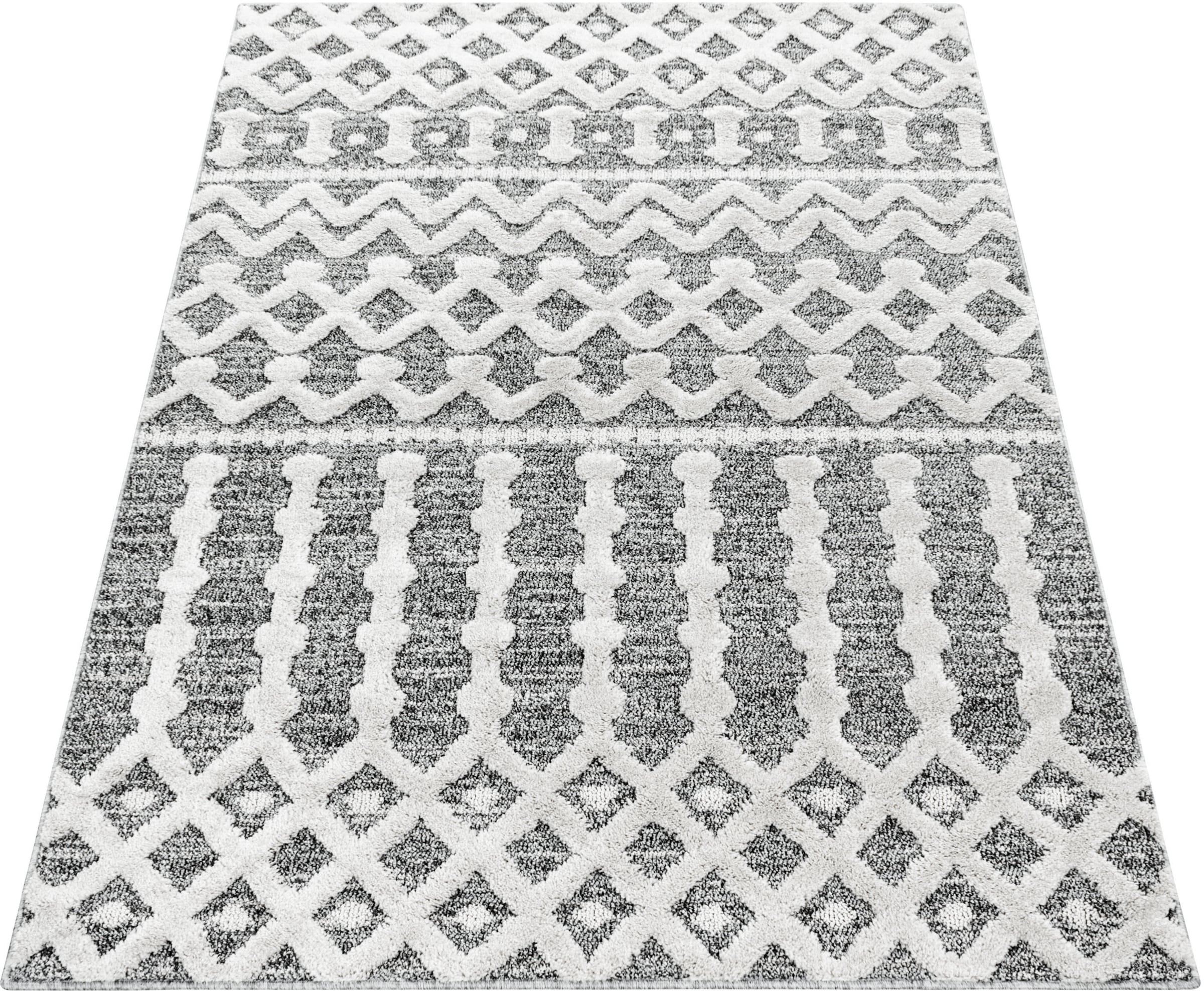 Ayyildiz Teppiche Teppich »PISA 4710«, rechteckig, 20 mm Höhe, Läufer, rund, Hoch Tief Struktur, Wohnzimmer,Schlafzimmer