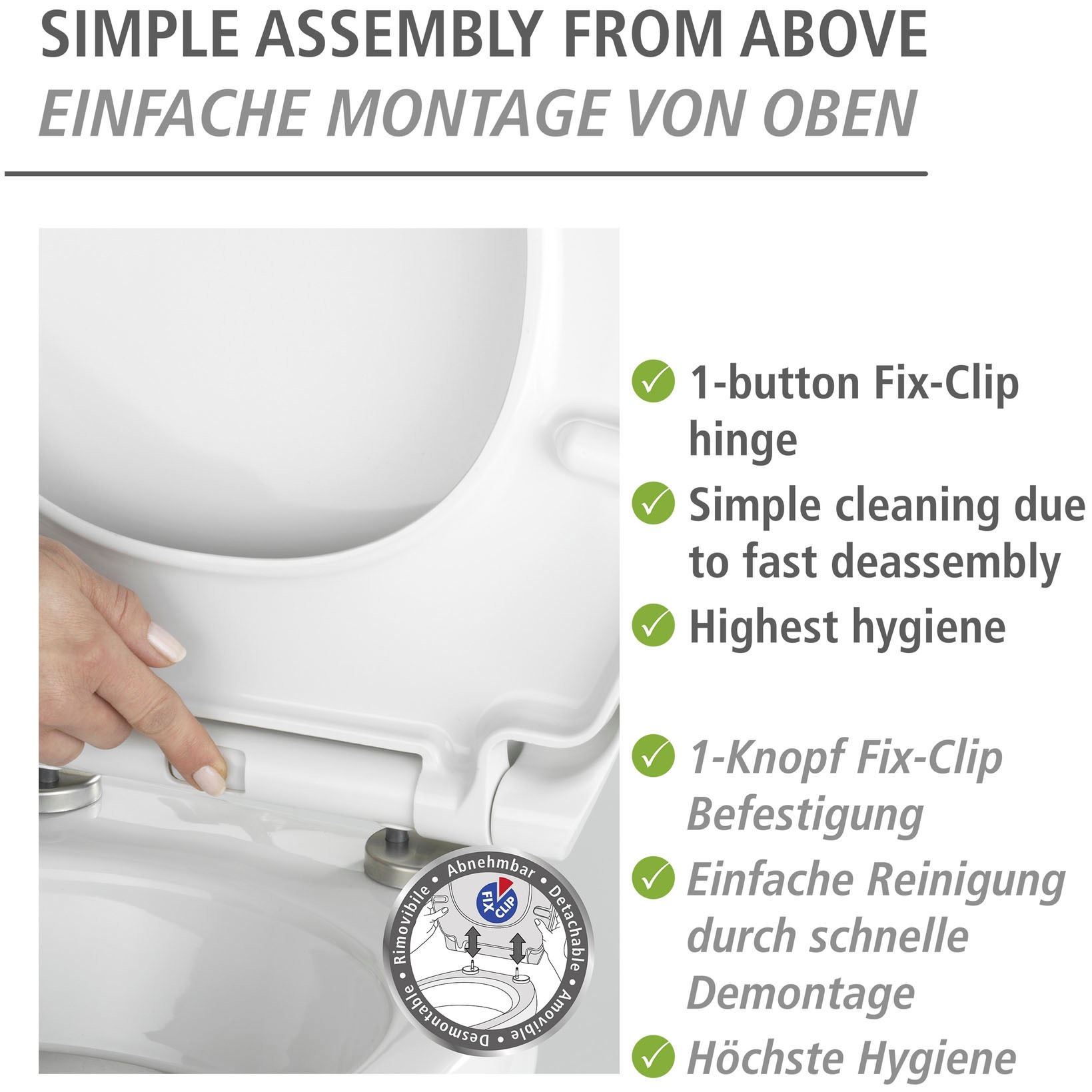 WENKO WC-Sitz »Slate Rock« mit Relief, aus antibakteriellem Duroplast