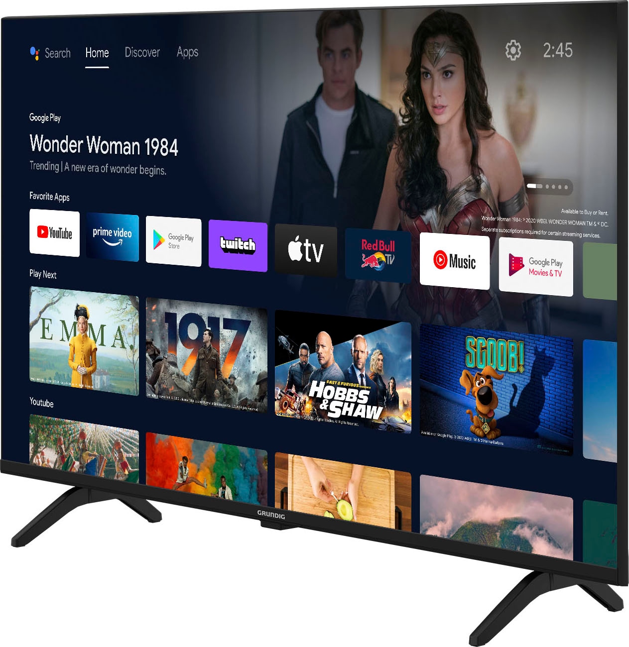 Zoll, 3 cm/40 LED-Fernseher 100 ➥ HD, TV-Smart-TV | VOE »40 BR1T00«, XXL Full Jahre Android Grundig 631 UNIVERSAL Garantie