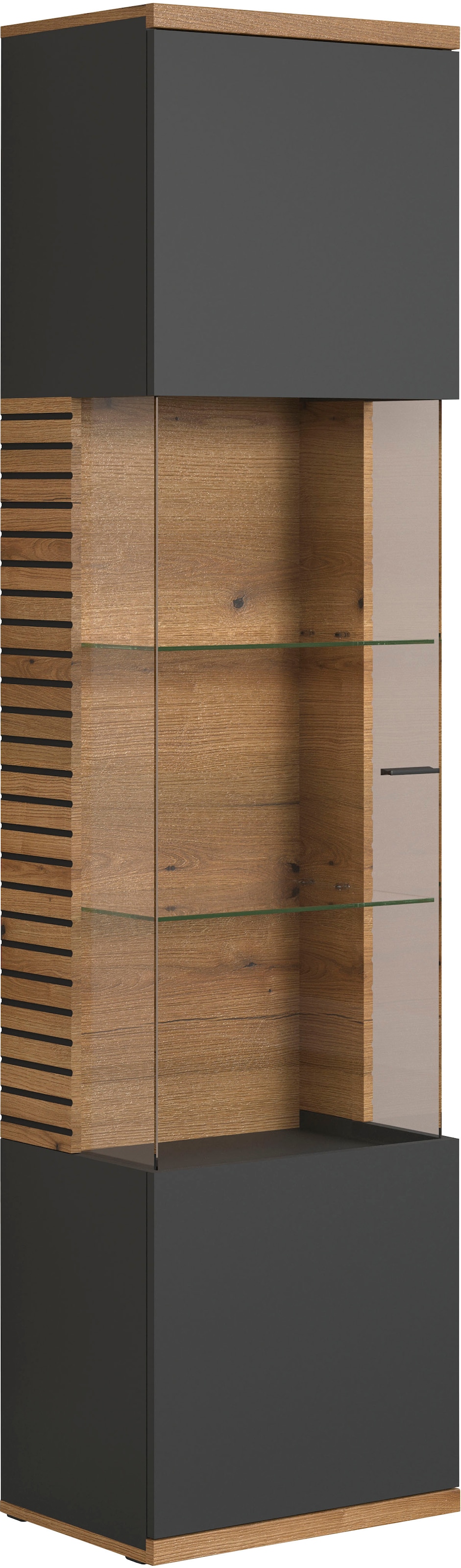 INOSIGN Vitrine »Galway« Wohnzimmervitrine in Rillenoptik und großzügiger Präsentationfläche