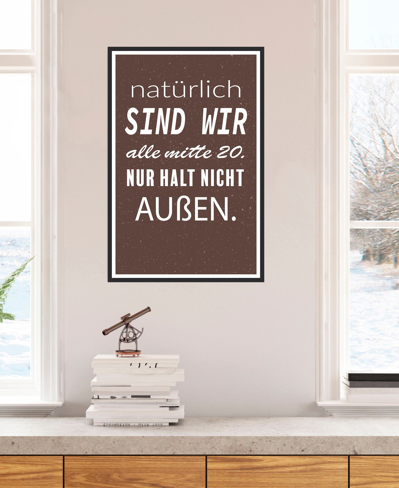 queence Metallbild "Mitte 20" Schriftzug  Schriftzüge 1 Stk. tlg. Stahlschilder
