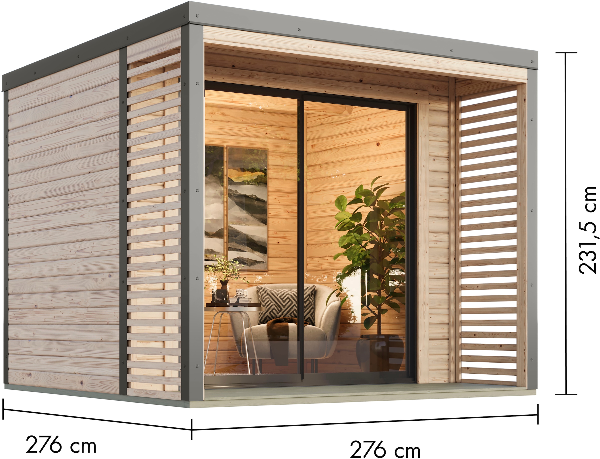 Karibu Gartenhaus »Saturino« inkl. Massivholzfußboden