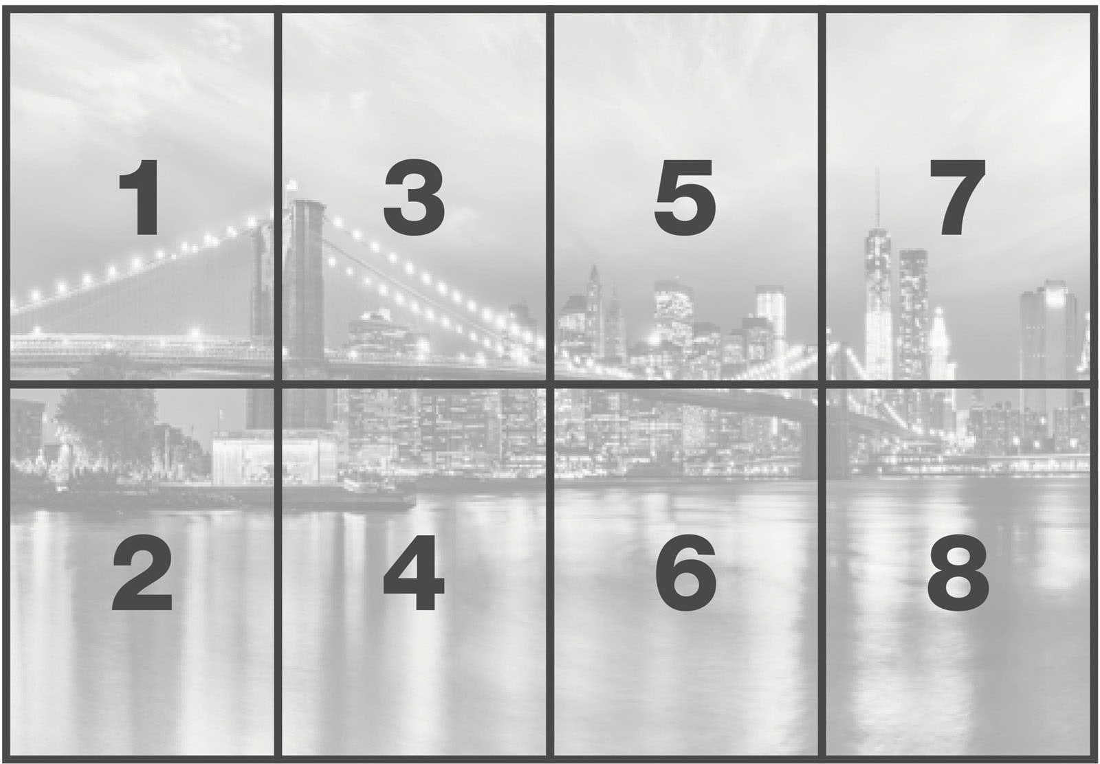 Komar Fototapete »Brooklyn B/W - Größe 368 x 254 cm«, bedruckt, Wohnzimmer, Schlafzimmer