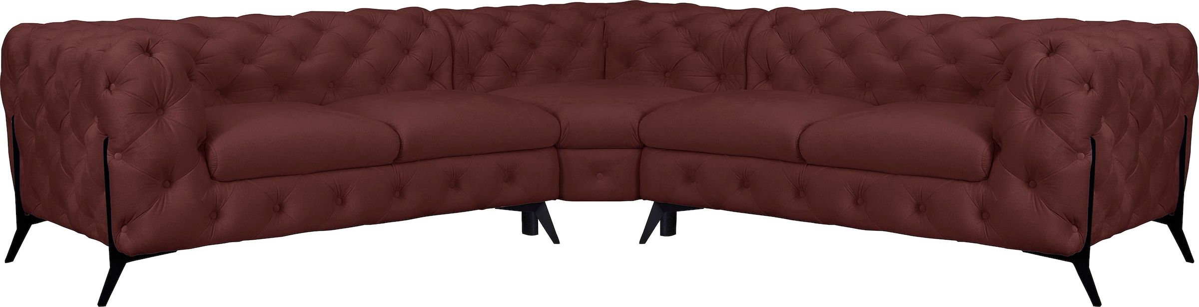 Home affaire Chesterfield-Sofa »Amaury L-Form« Chesterfield-Optik,  Breite/Tiefe je 262 cm, Fußfarbe wählbar