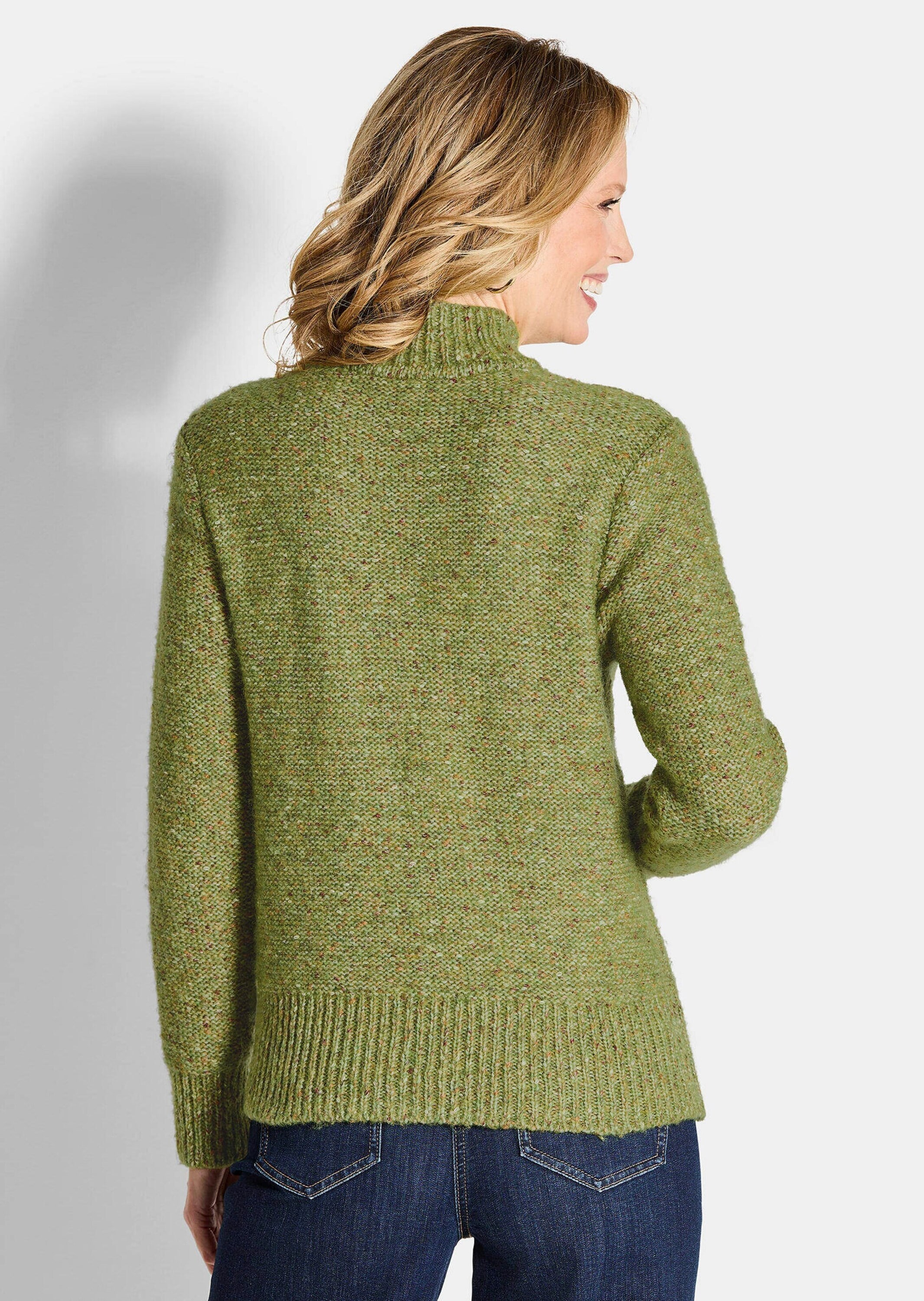 GOLDNER Rundhalspullover »Kurzgröße Flauschiger Bouclé-Pullover, Stehkragen« keine/nicht relevant