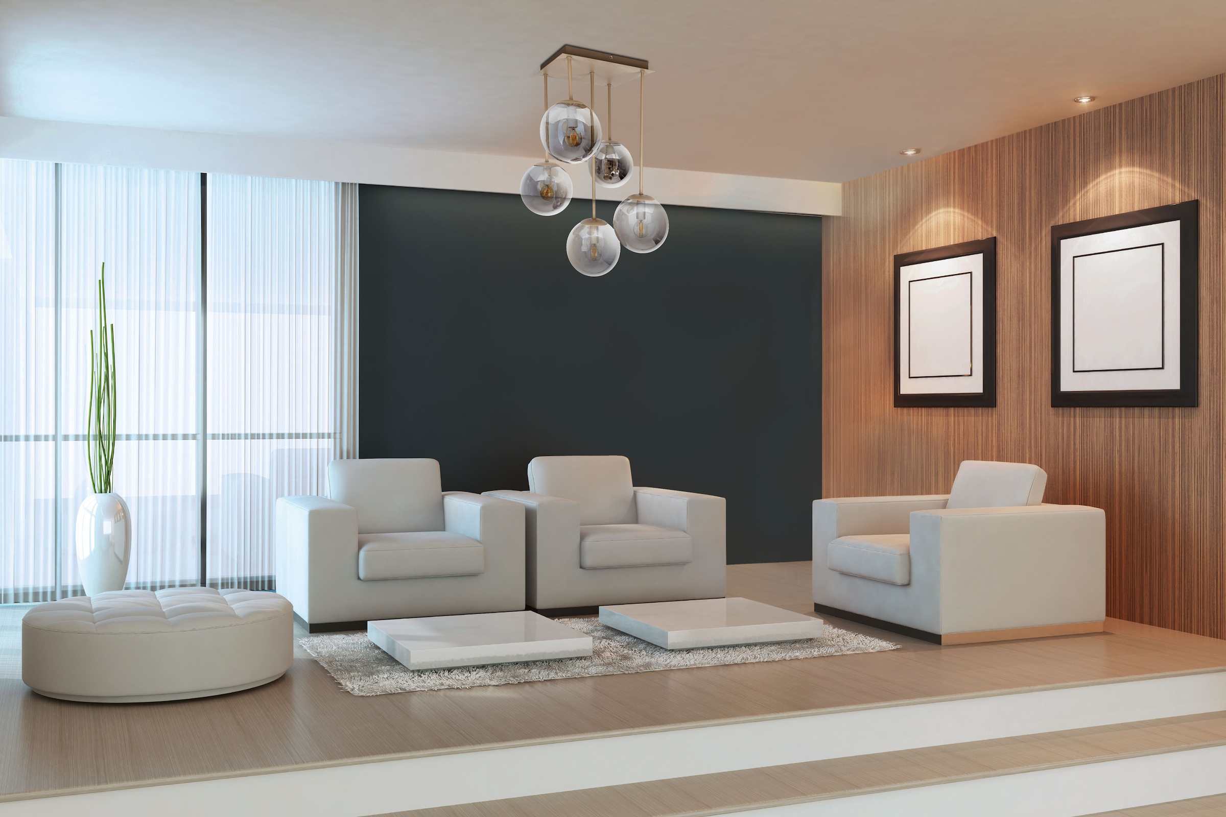 OTTO home Deckenleuchte »Nellin« E14 1 Stk. 5 Glaskugeln mit je 1x E14 exkl., quadratisch, beige matt