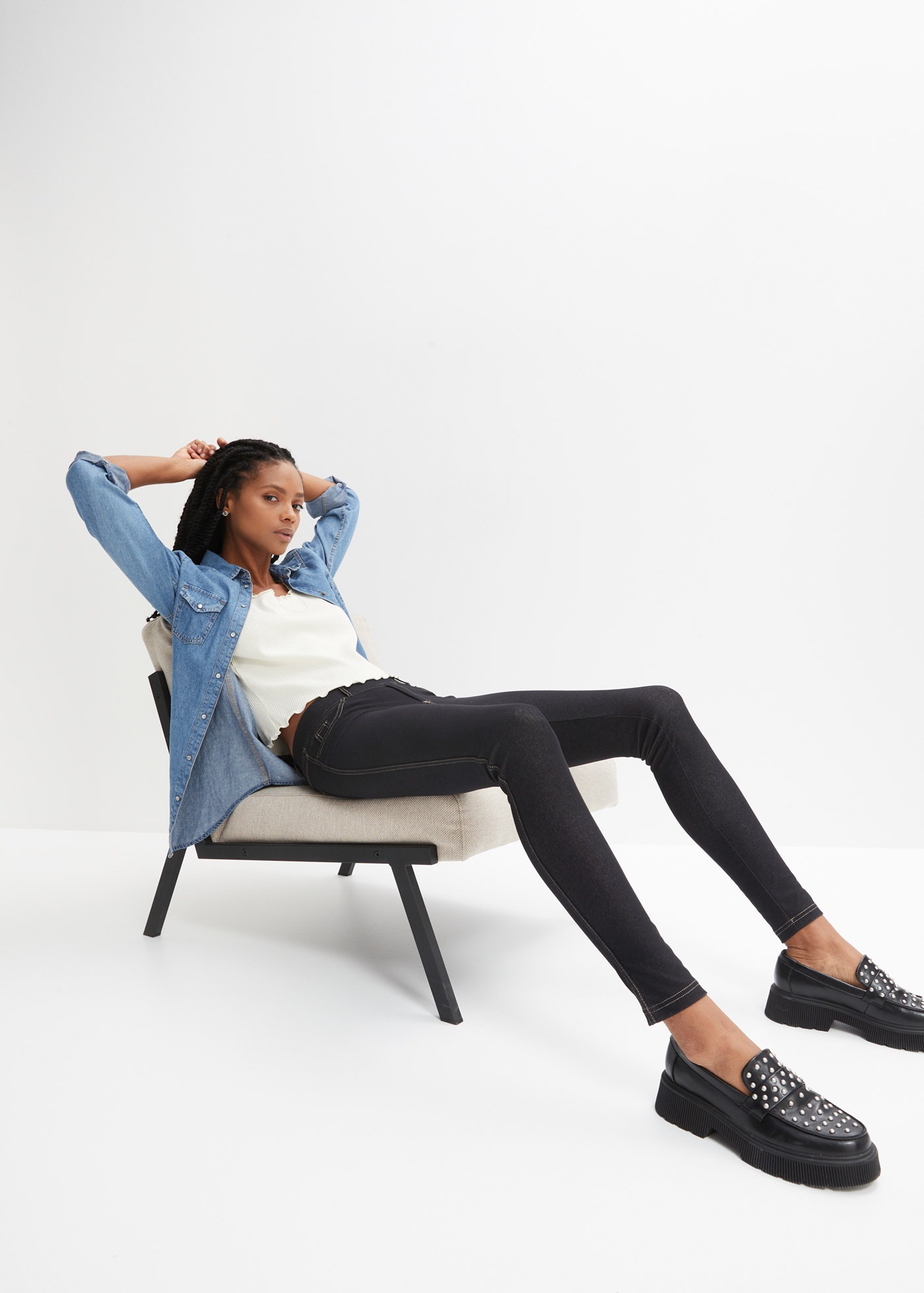 bonprix Leggings  Skinny Fit, mit Eingrifftaschen und Gesäßtaschen, mit Gummizug