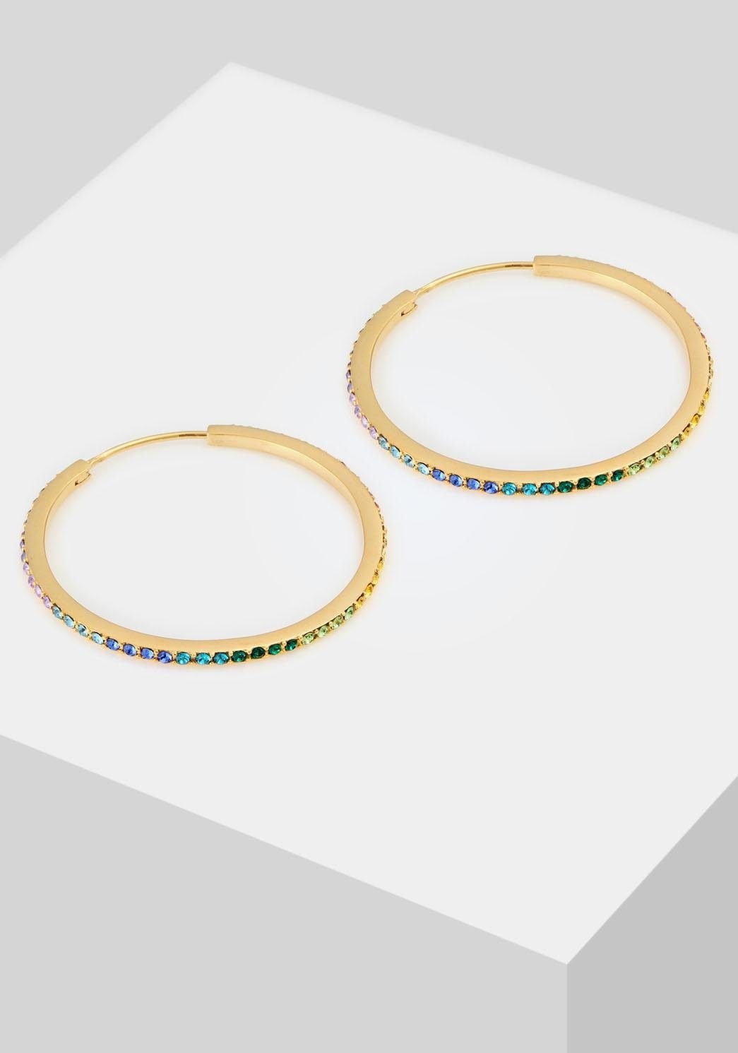 Elli Paar Creolen »Schmuck Geschenk Silber 925 Ohrringe, 0303381720, 0311540419«, mit Kristallstein