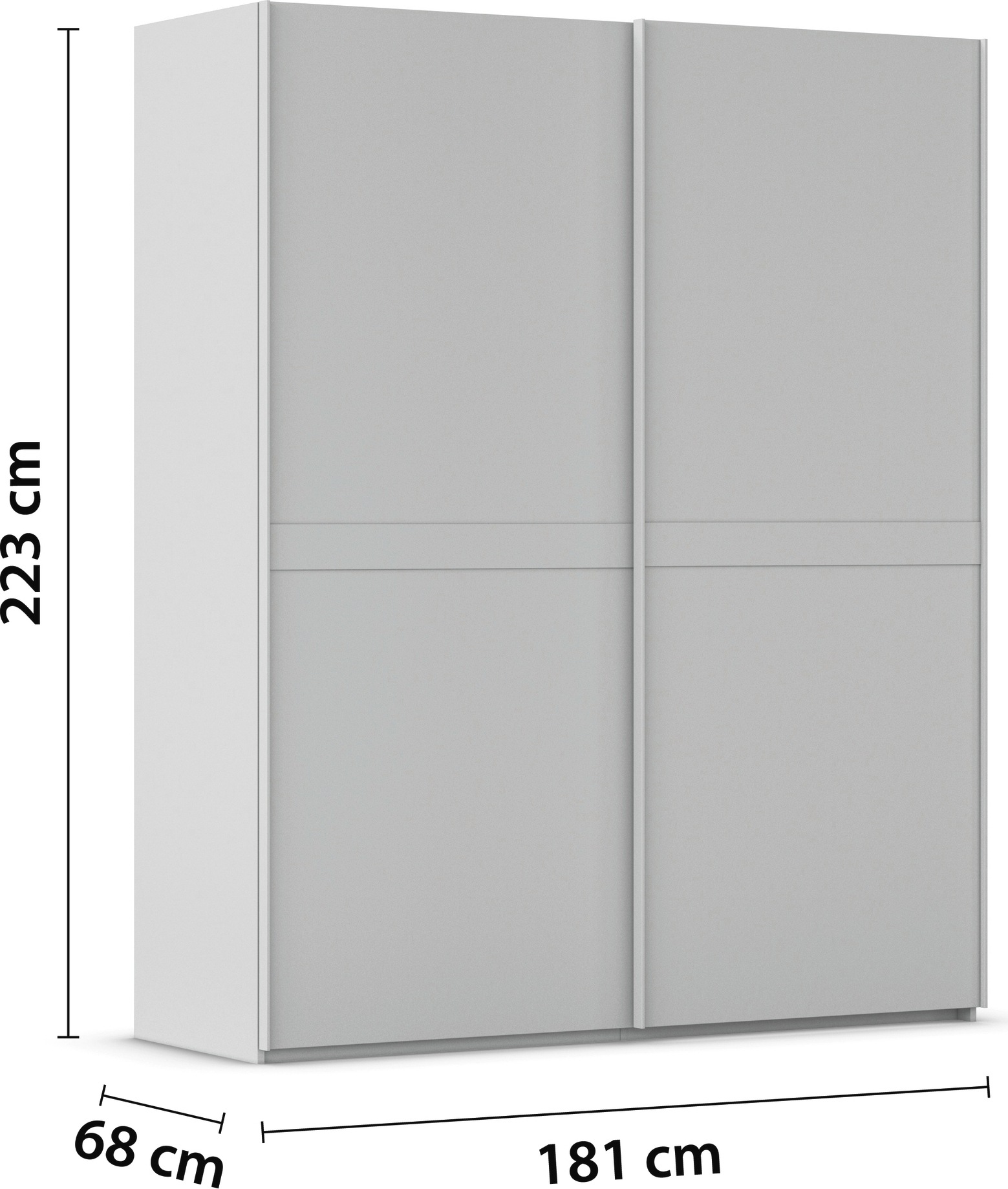 rauch Schwebetürenschrank »Kleiderschrank Schrank Garderobe Schlafzimmerschrank SCALE-LINE« edle Optik mit Bauchbinde in Korpusfarbe Dekorfront MADE IN GERMANY