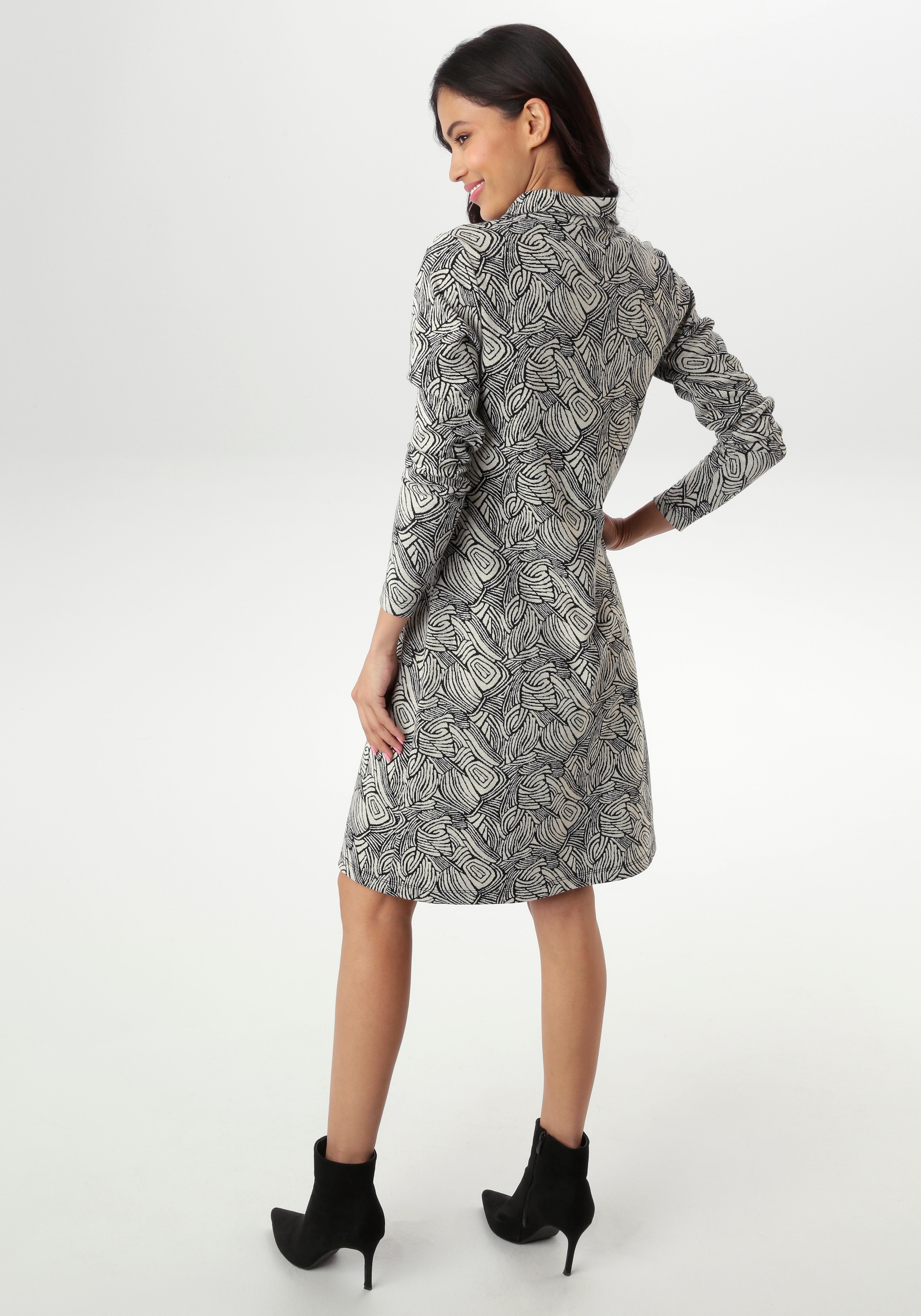 Aniston SELECTED Jerseykleid, mit trendiger Jaquardmusterung - NEUE KOLLEKTION